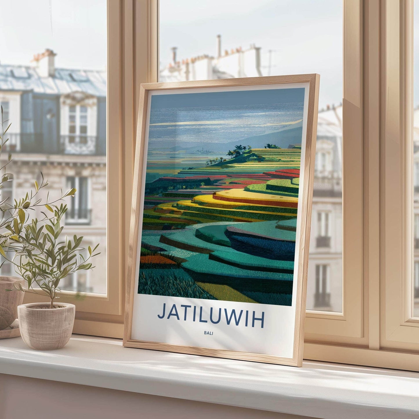 Jatiluwih Poster - Indonesia Travel Art - Terraced Rice Fields Home Decor