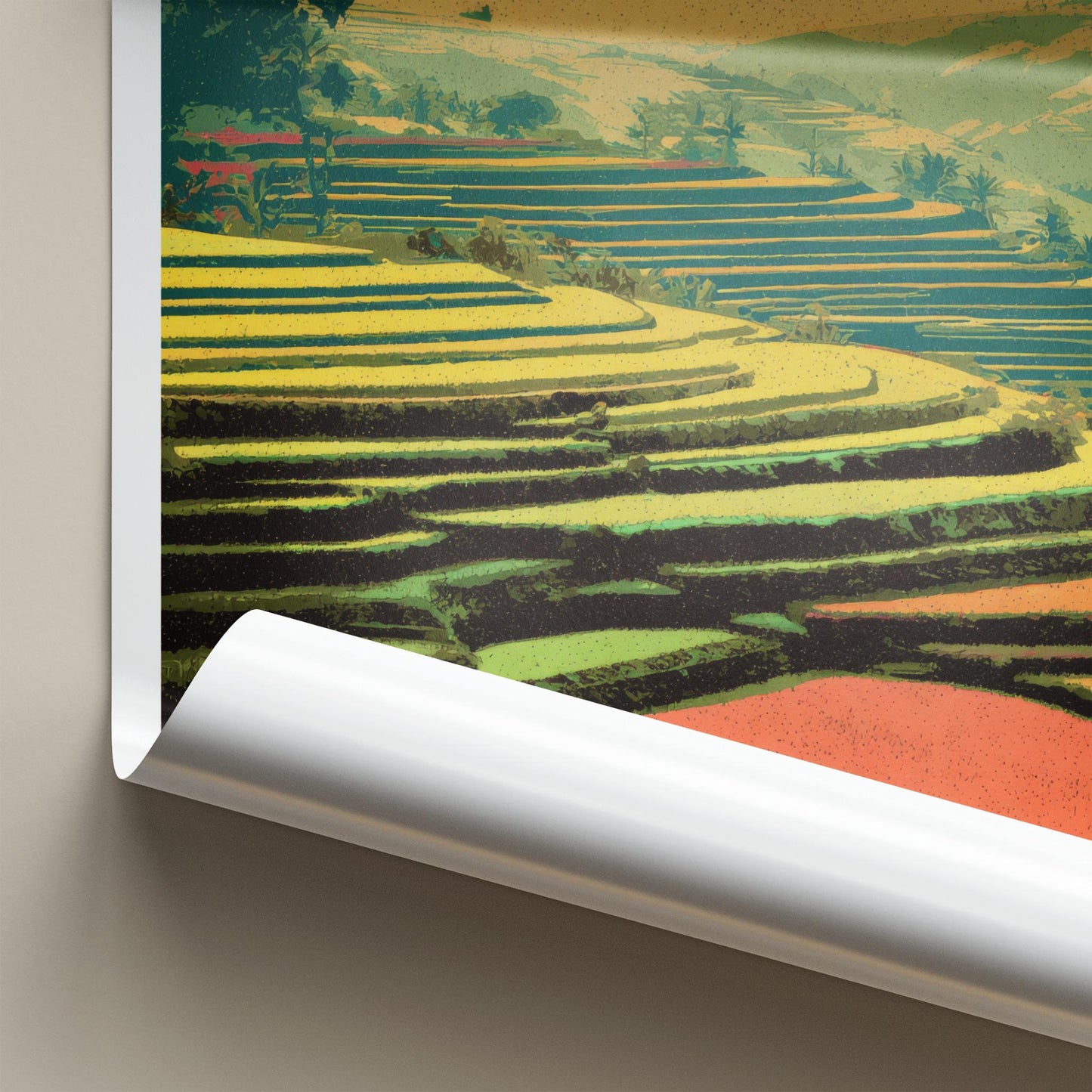 Jatiluwih Poster - Indonesia Travel Art - Vibrant Rice Fields Home Decor