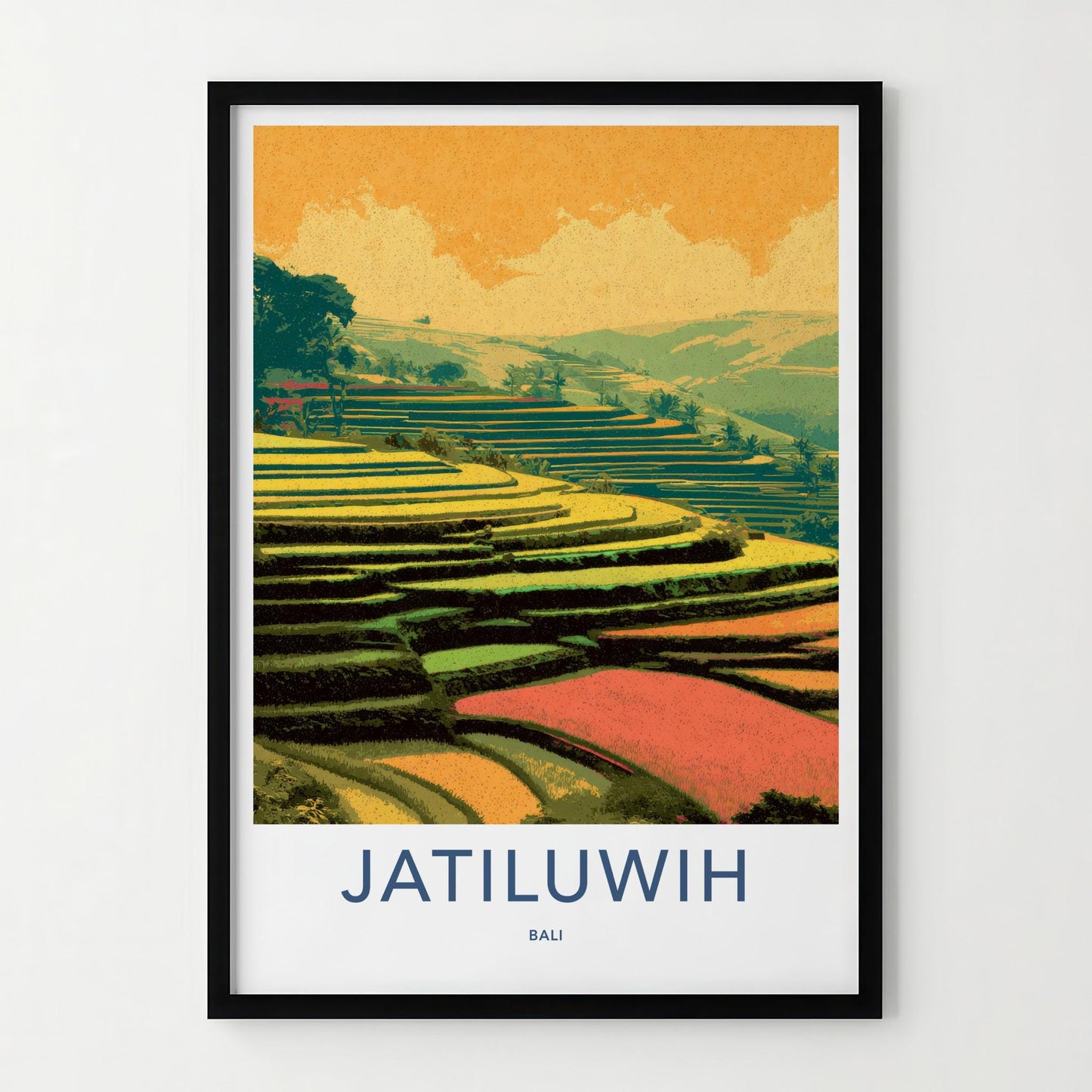 Jatiluwih Poster - Indonesia Travel Art - Vibrant Rice Fields Home Decor