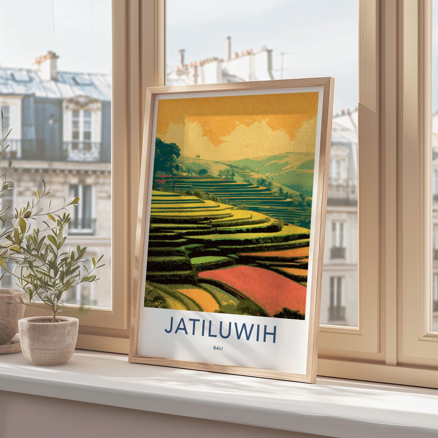 Jatiluwih Poster - Indonesia Travel Art - Vibrant Rice Fields Home Decor