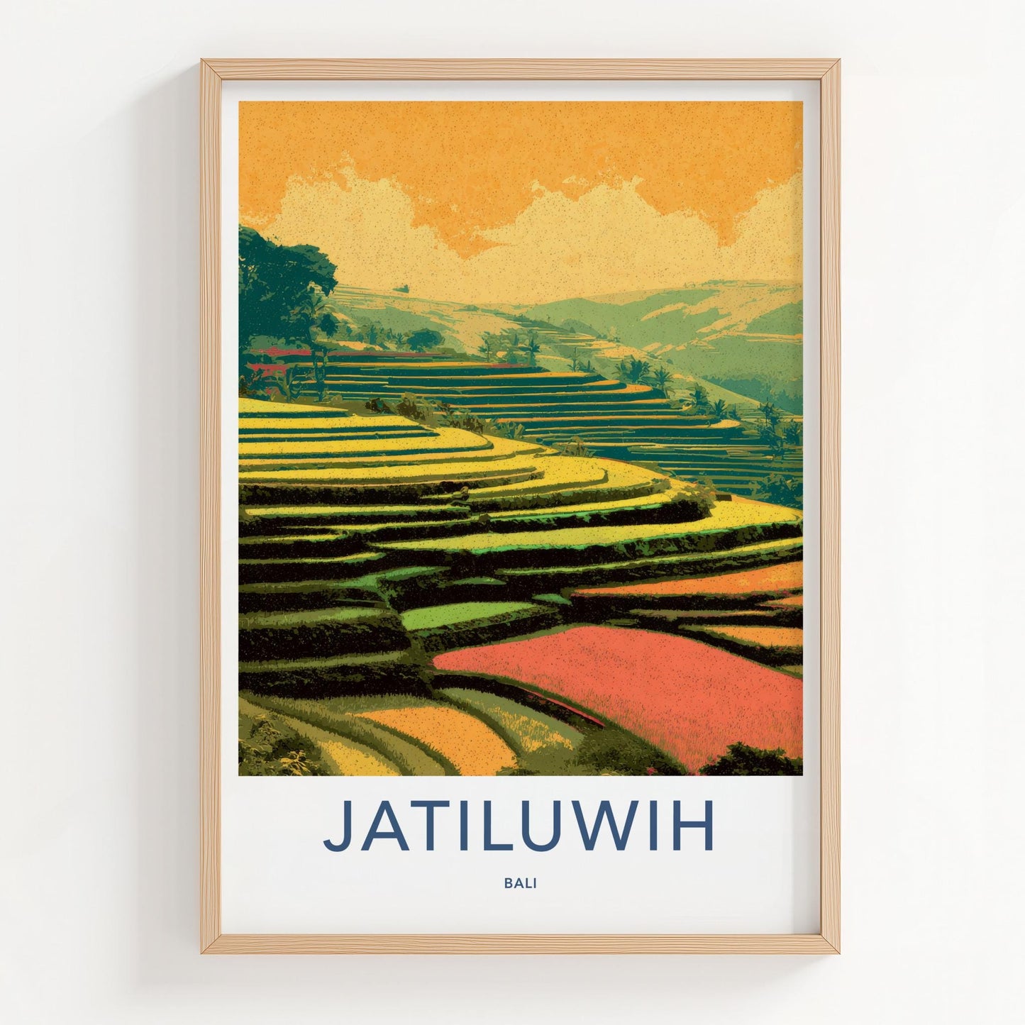 Jatiluwih Poster - Indonesia Travel Art - Vibrant Rice Fields Home Decor