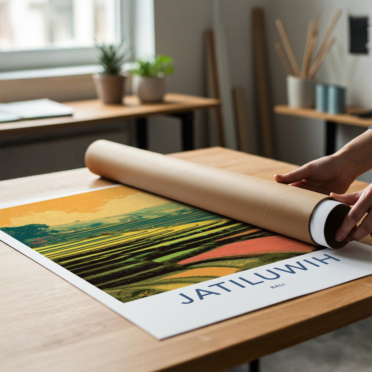 Jatiluwih Poster - Indonesia Travel Art - Vibrant Rice Fields Home Decor