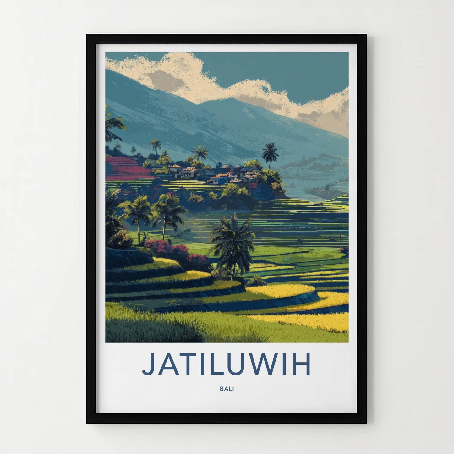 Jatiluwiih Poster - Indonesia Travel Art - Lush Terrace Village Home Decor
