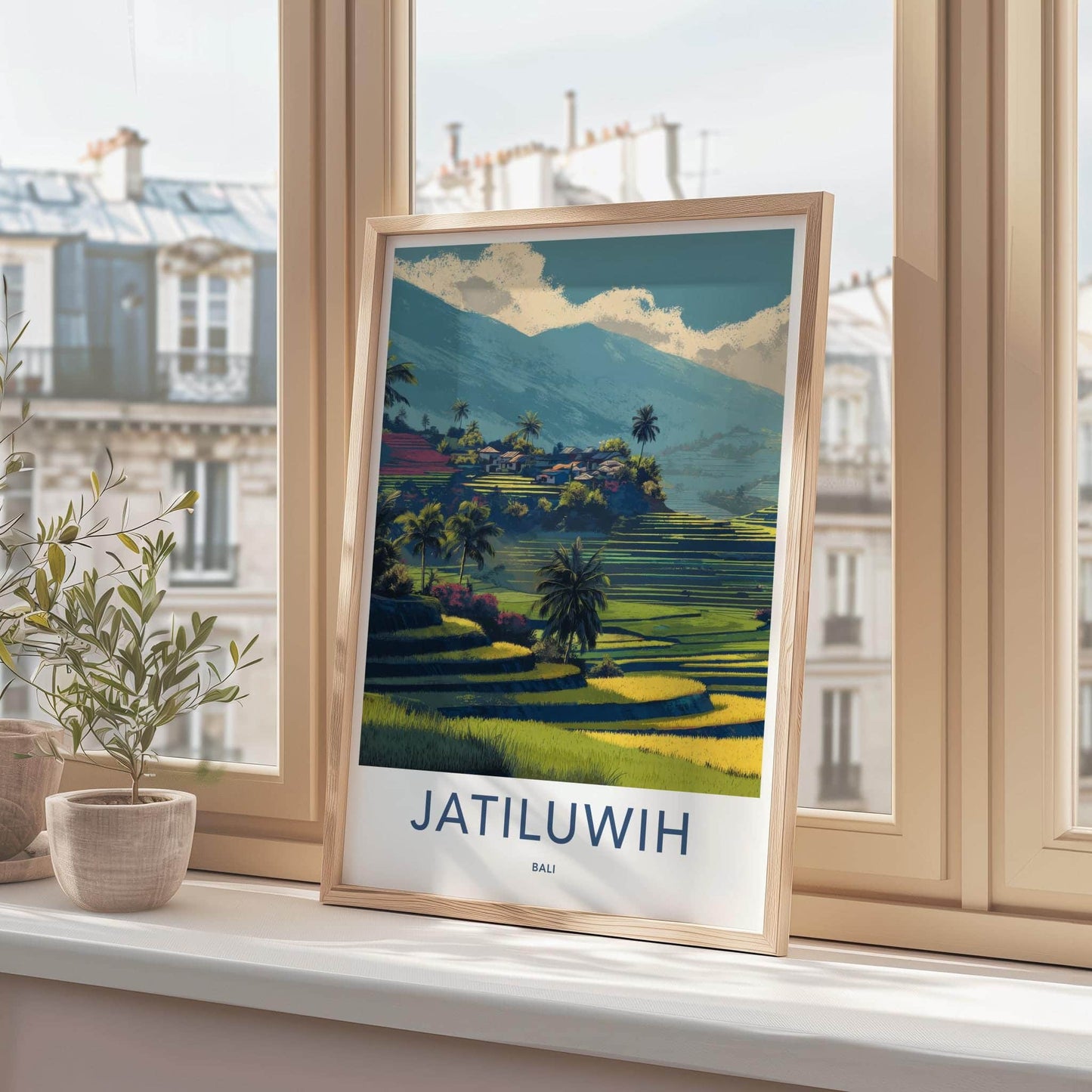 Jatiluwiih Poster - Indonesia Travel Art - Lush Terrace Village Home Decor