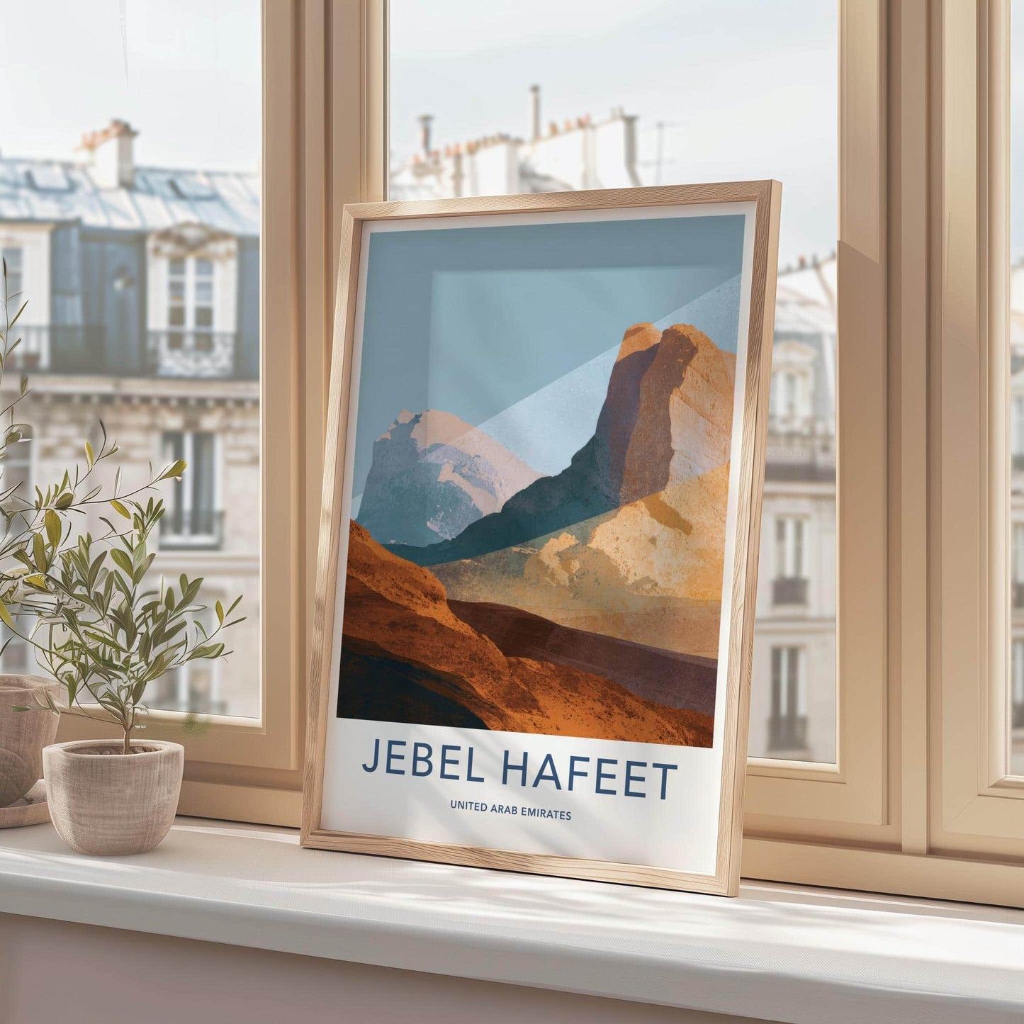 Jebel Hafeet Poster - United Arab Emirates Art Print - Rocky Desert Vista Gift