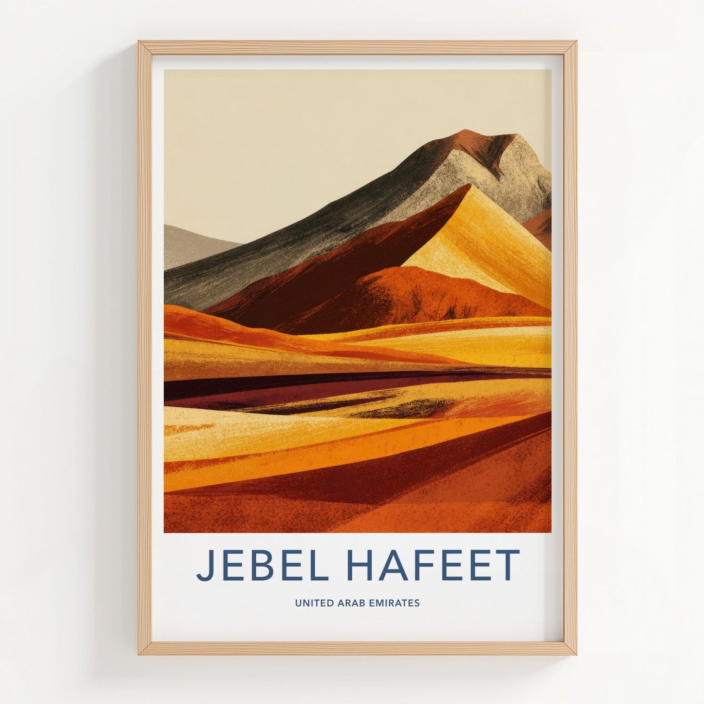 Jebel Hafeet Poster - United Arab Emirates Travel Art - Colorful Desert Peaks Home Decor