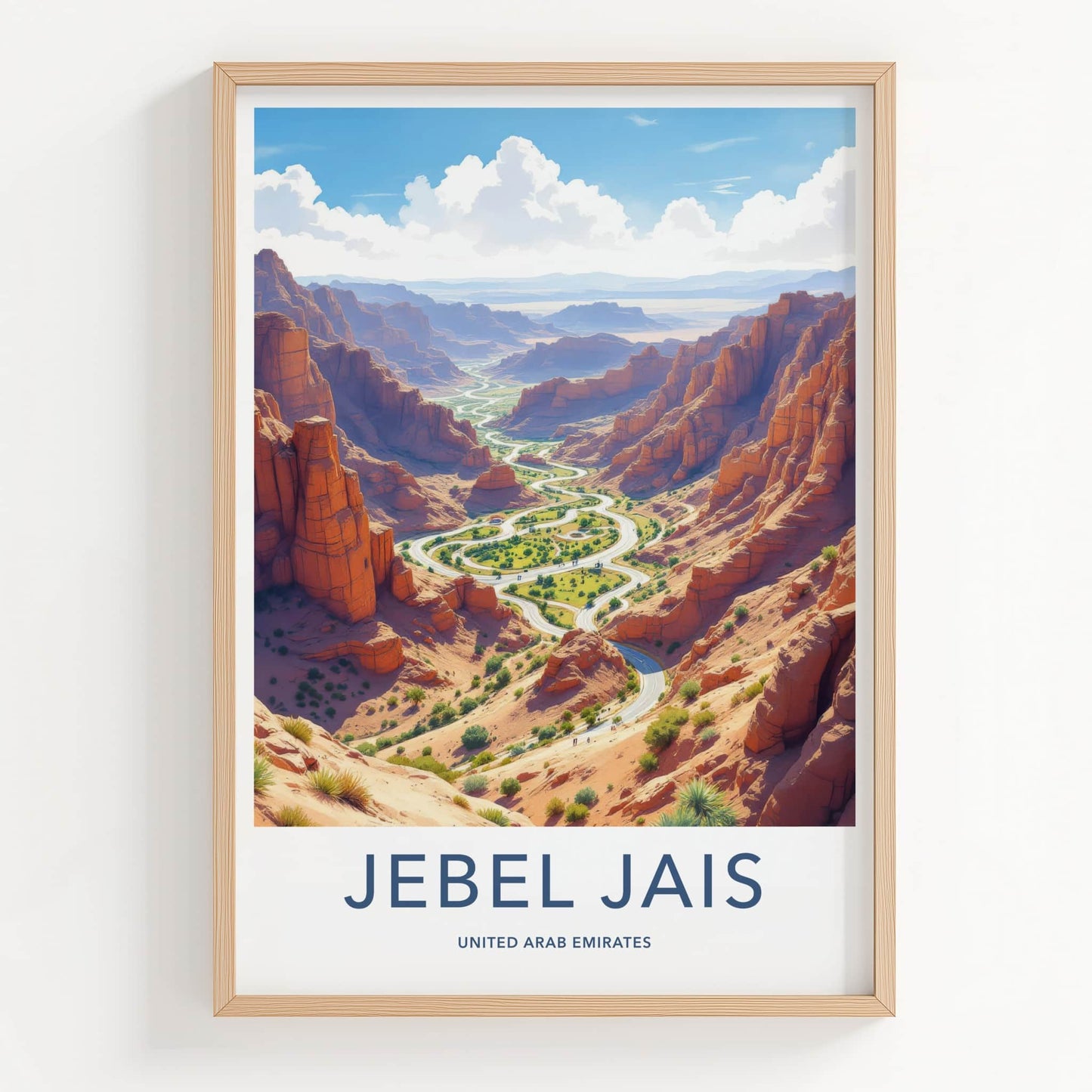 Jebel Jais Poster - United Arab Emirates Travel Art - Canyon Road Oasis Home Decor