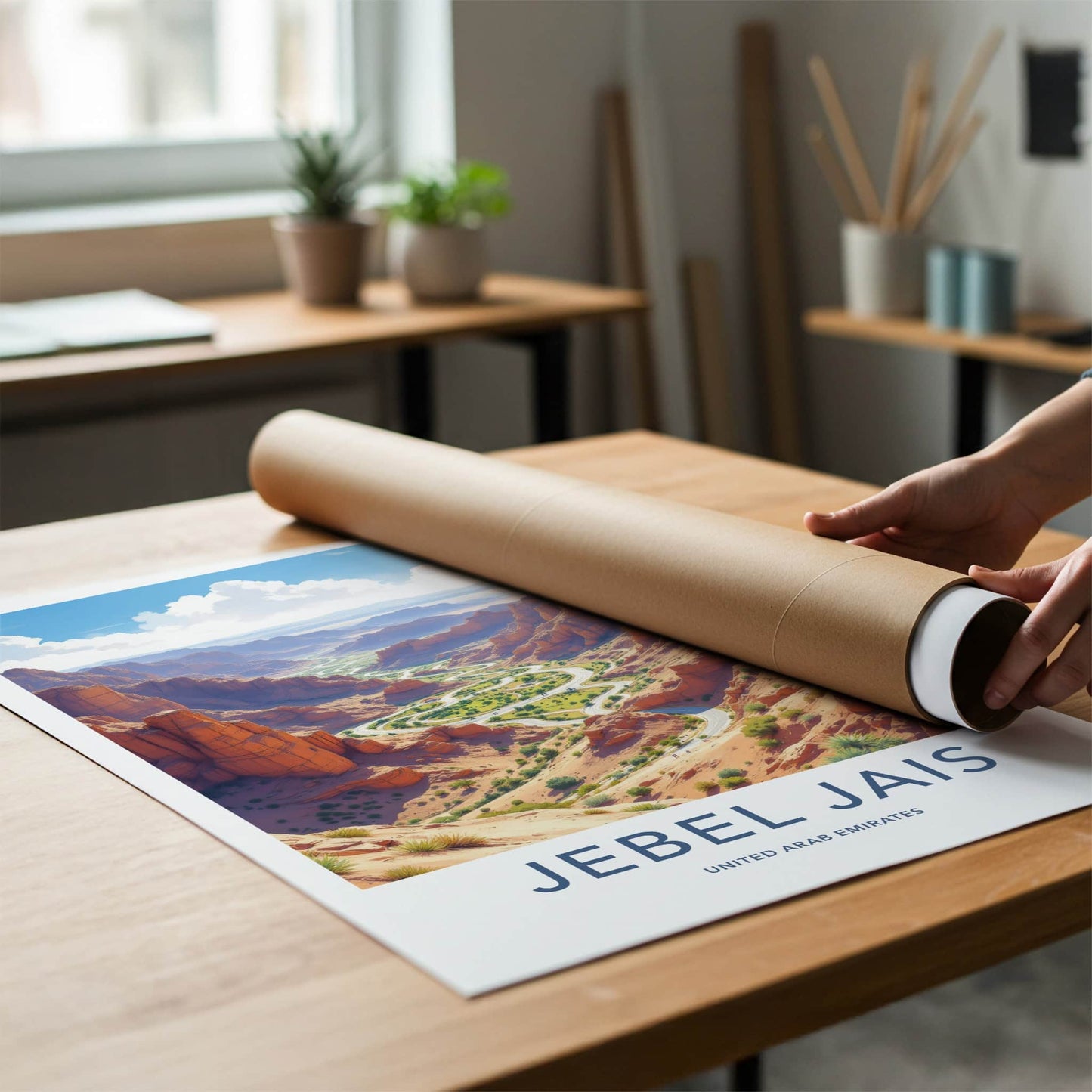 Jebel Jais Poster - United Arab Emirates Travel Art - Canyon Road Oasis Home Decor