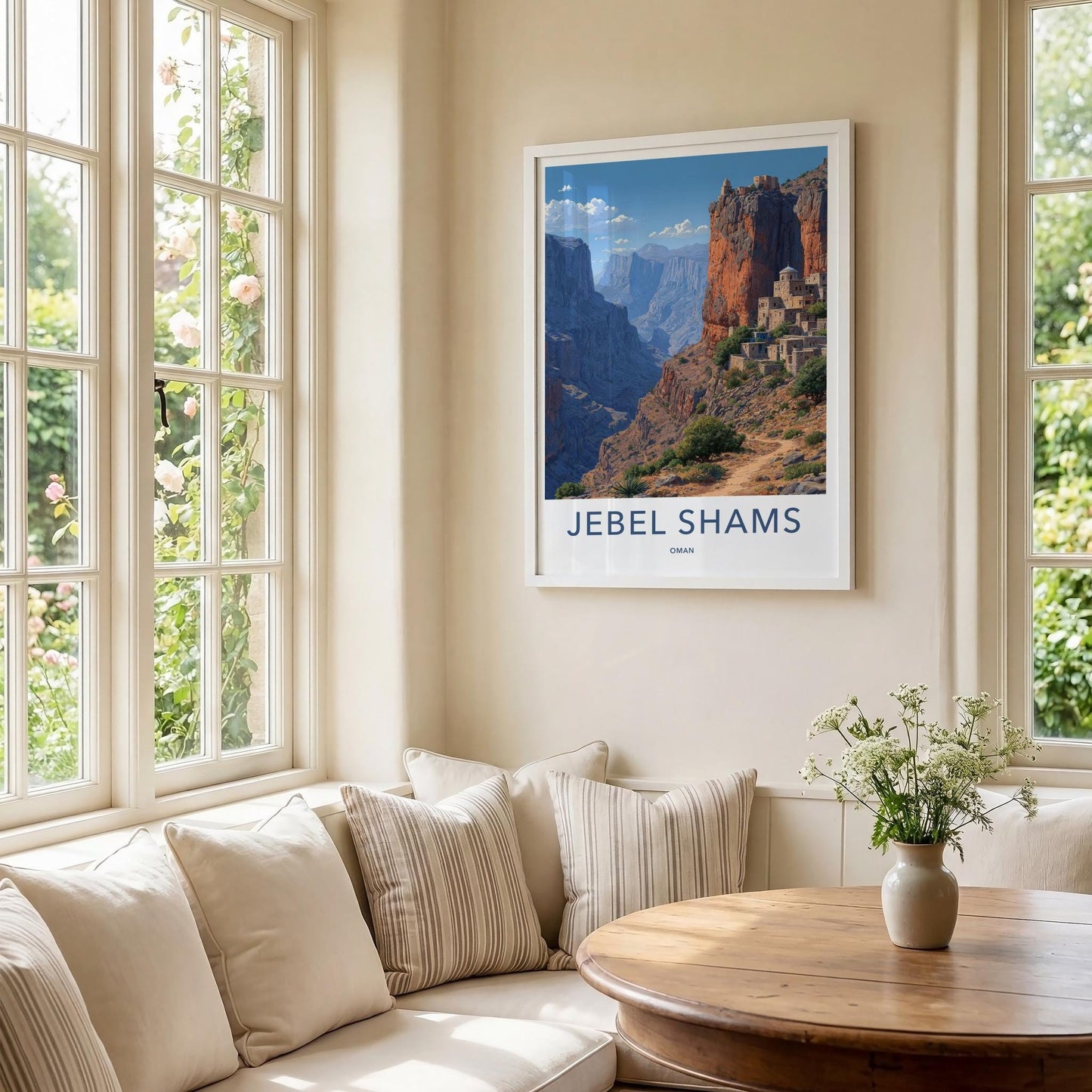Jebel Shams Poster - Oman Travel Art - Canyon Village View Home Decor