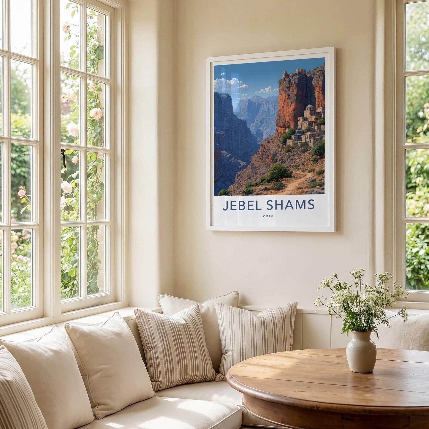Jebel Shams Poster - Oman Travel Art - Canyon Village View Home Decor