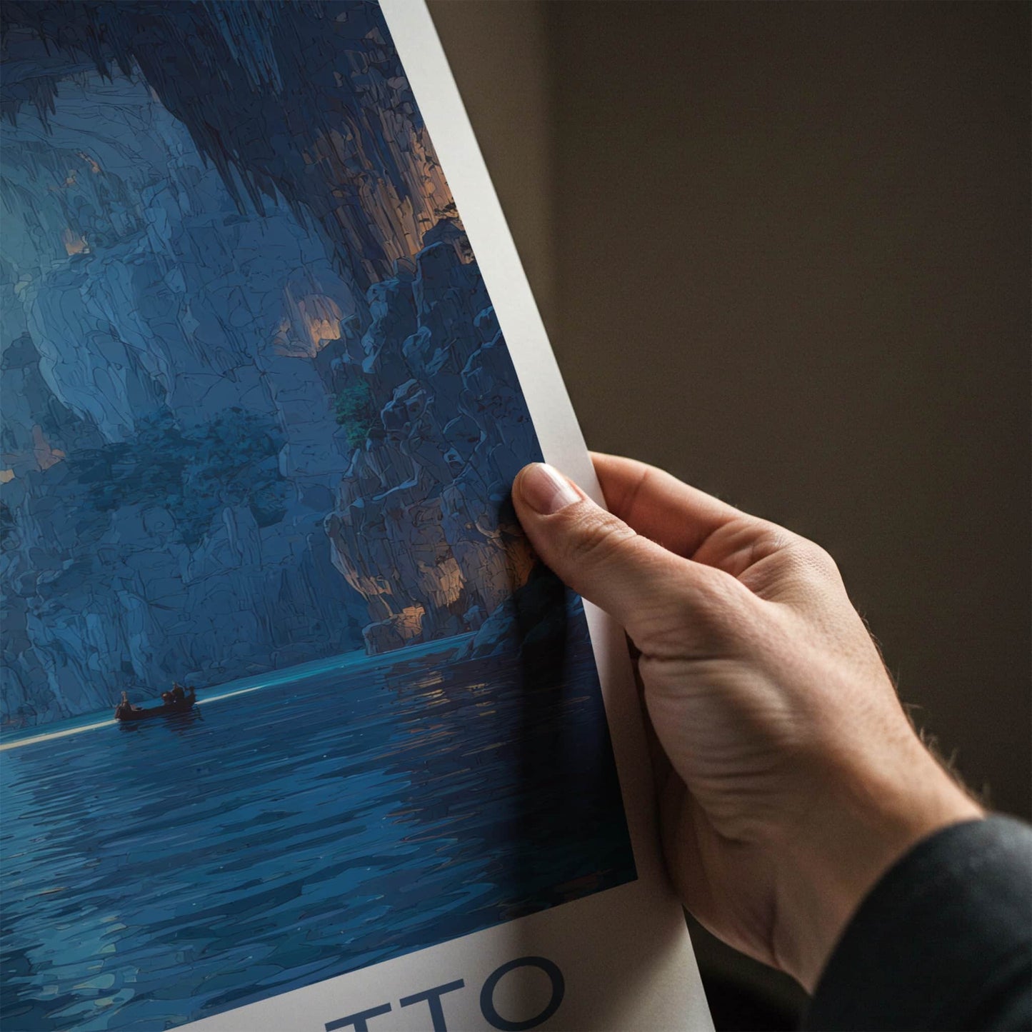 Jeita Grotto Poster - Lebanon Travel Art - Cave River Boat Gallery Art