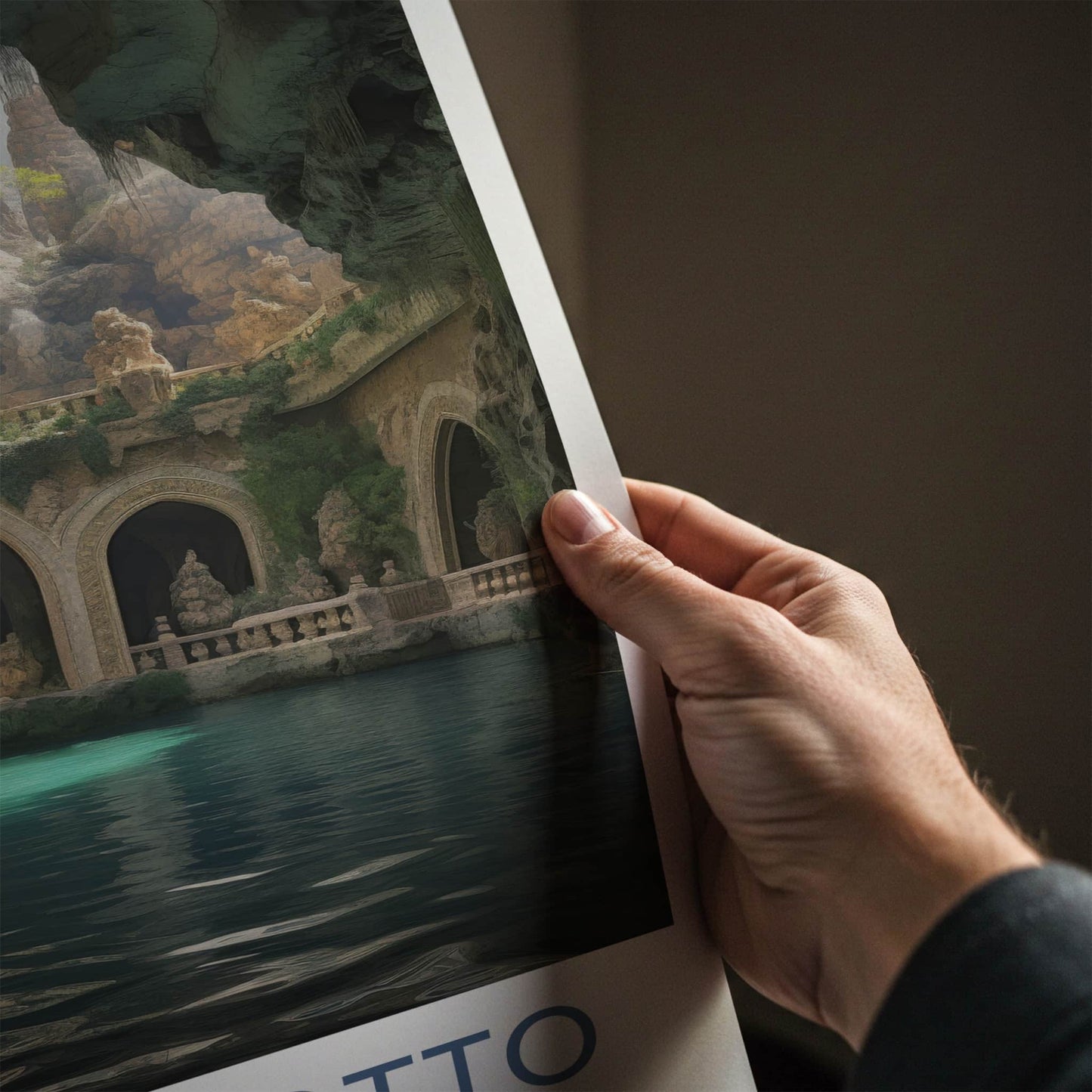 Jeita Grotto Poster - Lebanon Travel Art - Grotto Blue Water Wall Decor