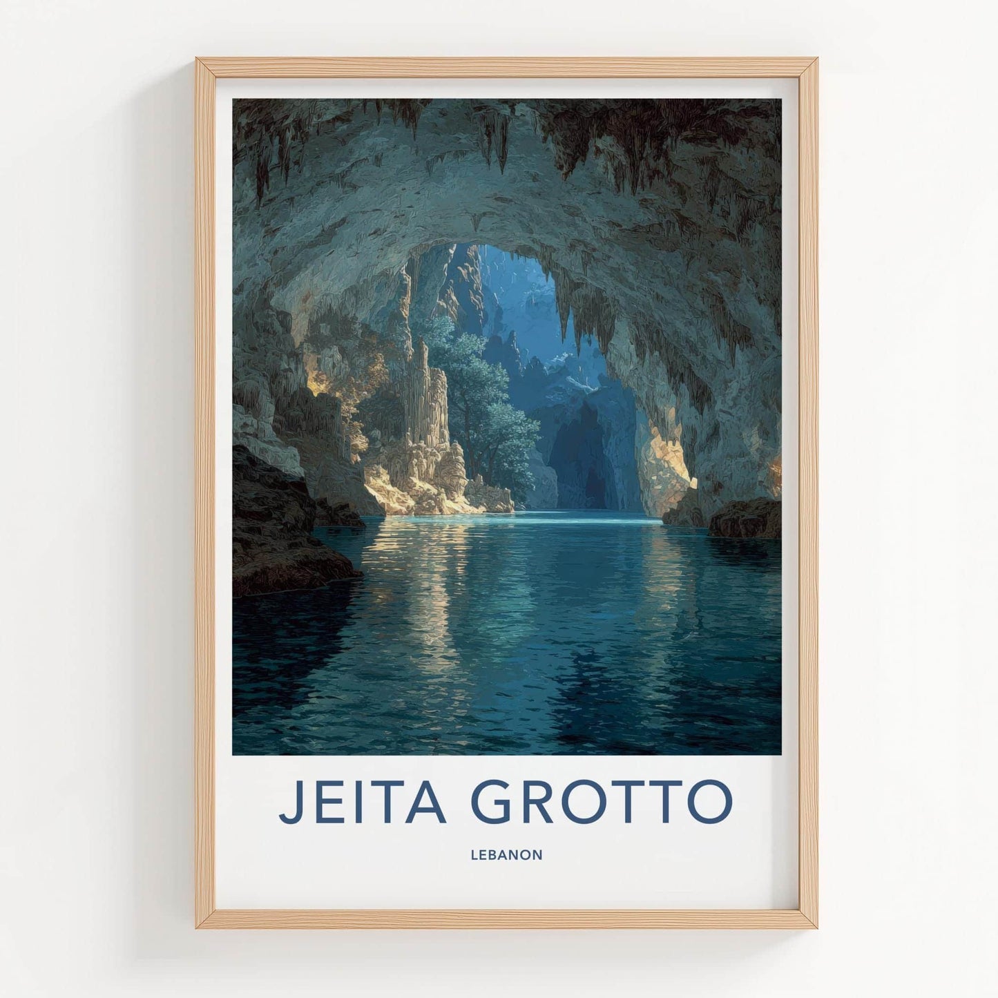 Jeita Grotto Poster - Lebanon Travel Art - Grotto Water Passage Home Decor