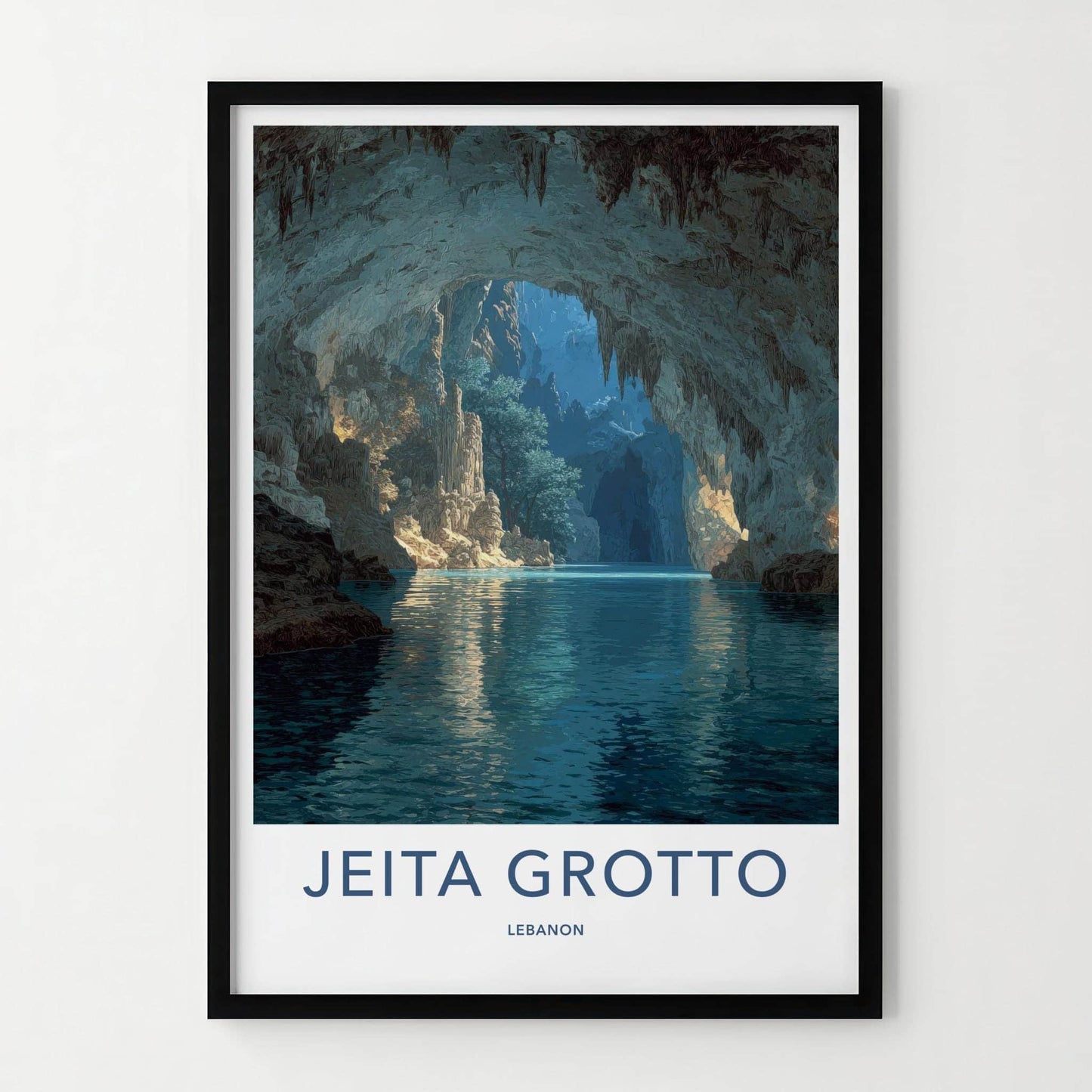 Jeita Grotto Poster - Lebanon Travel Art - Grotto Water Passage Home Decor