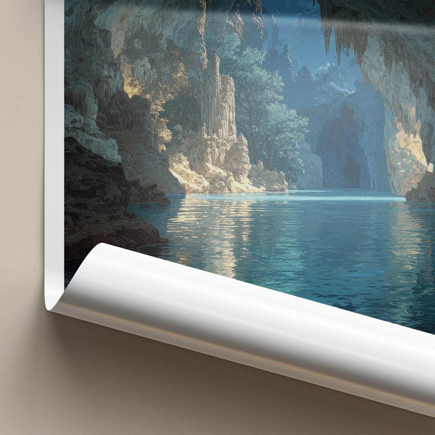 Jeita Grotto Poster - Lebanon Travel Art - Grotto Water Passage Home Decor