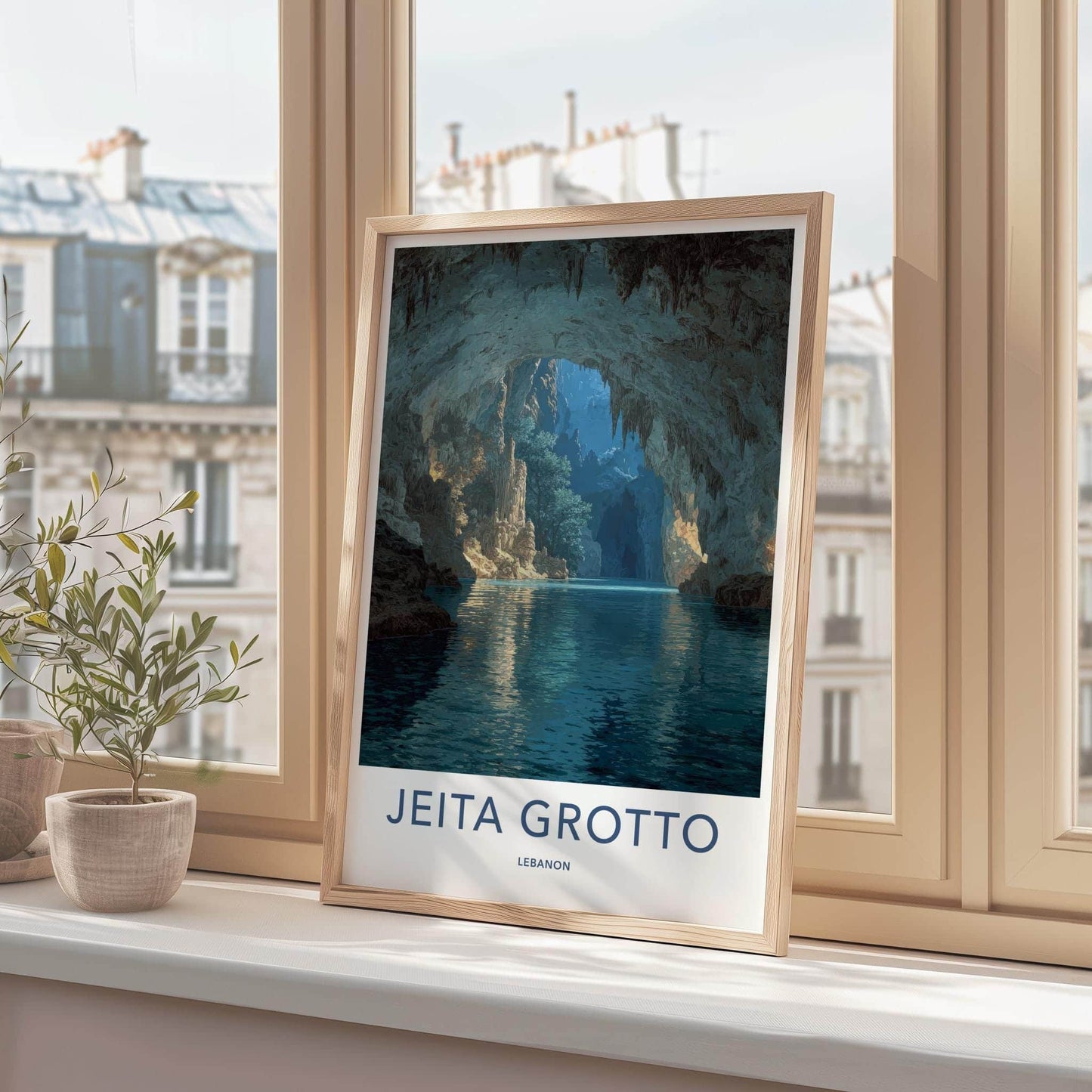 Jeita Grotto Poster - Lebanon Travel Art - Grotto Water Passage Home Decor