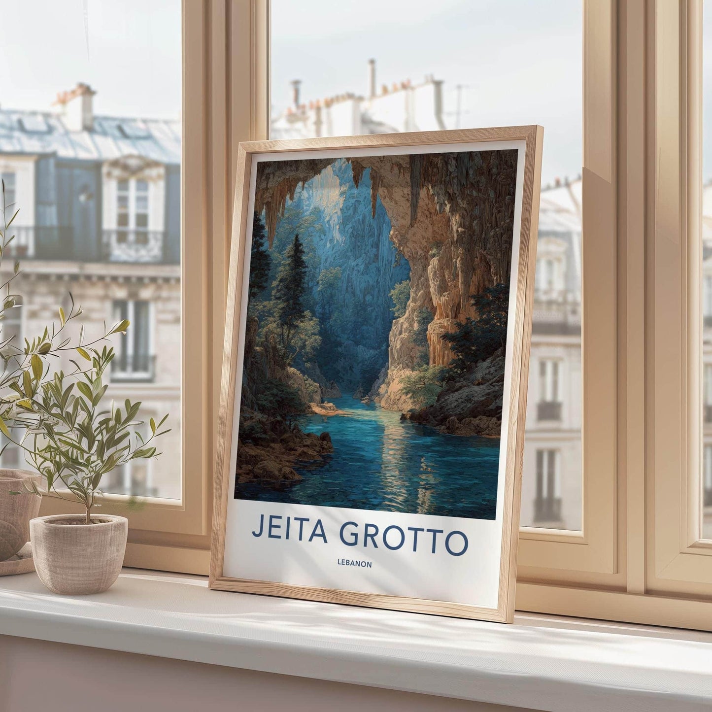 Jeita Grotto Poster - Lebanon Travel Art - Subterranean River Cave Home Decor