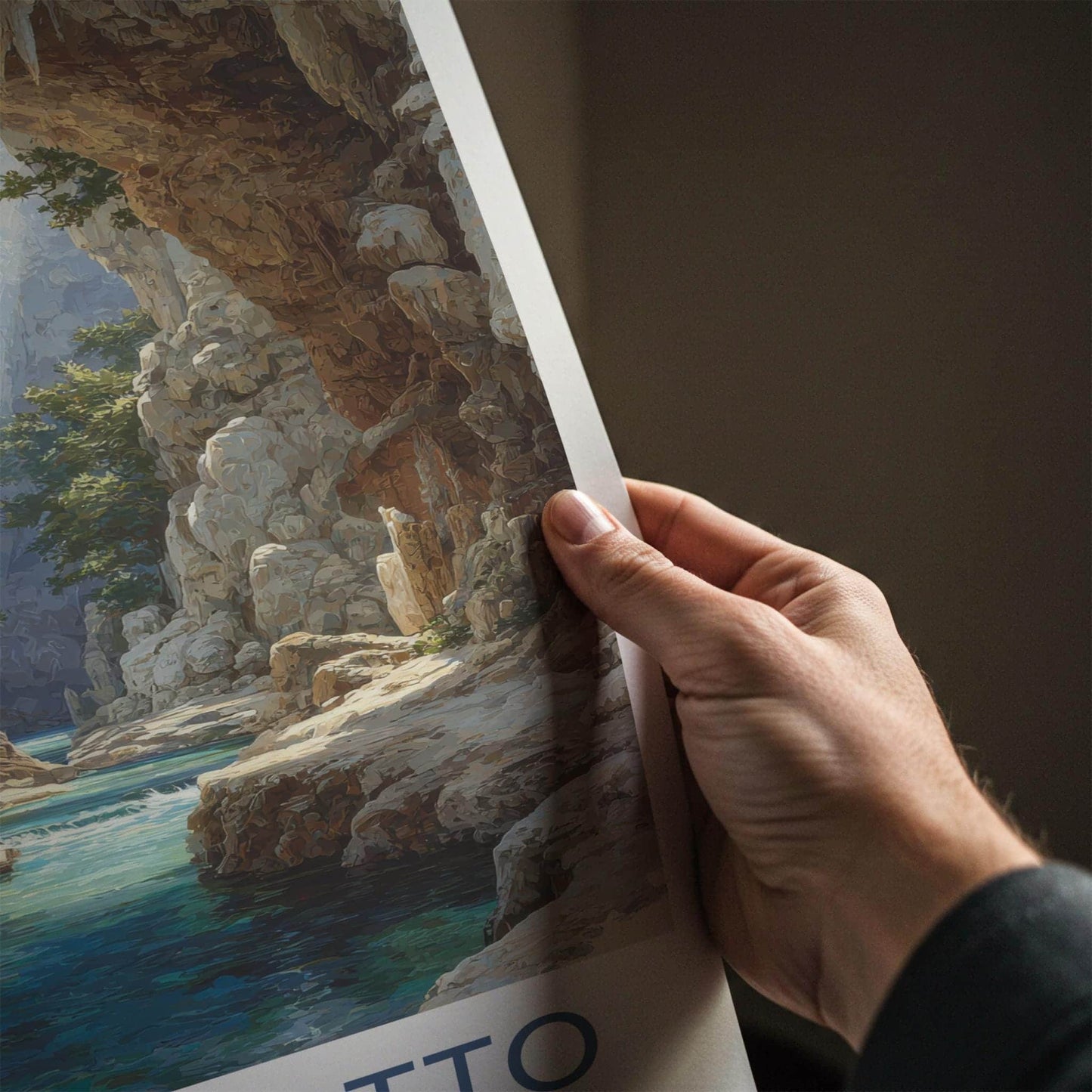 Jeita Grotto Poster - Lebanon Wall Art - Sunlit Cavern Stream Home Decor