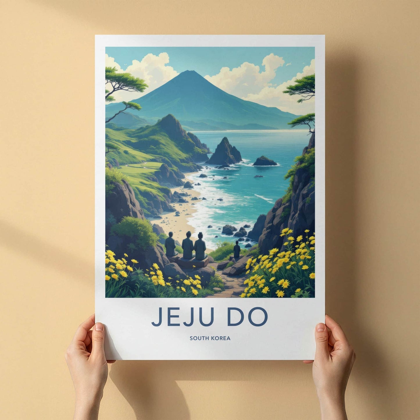 Jeju Do Poster - South Korea Travel Print - Island Ocean Vista Home Decor