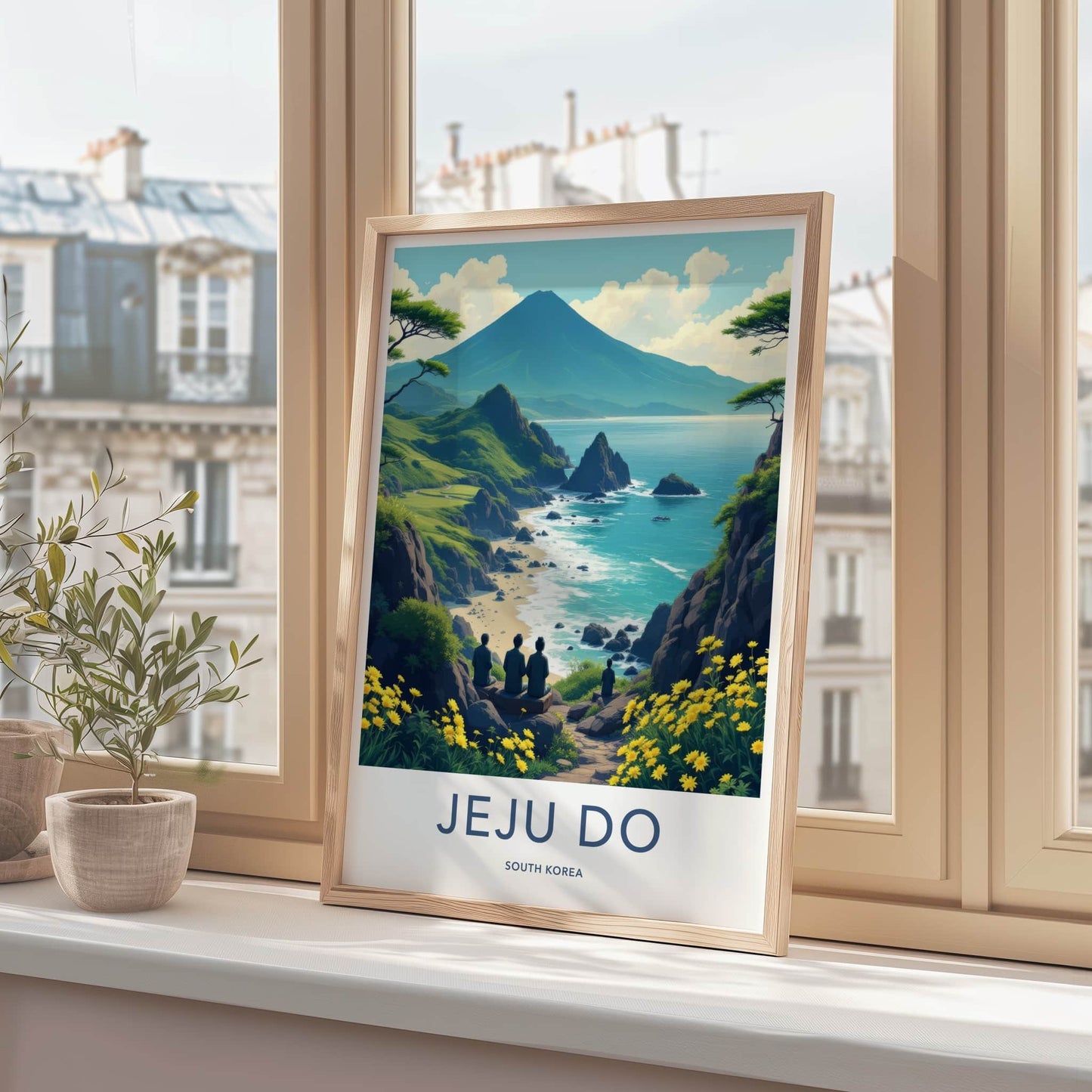Jeju Do Poster - South Korea Travel Print - Island Ocean Vista Home Decor