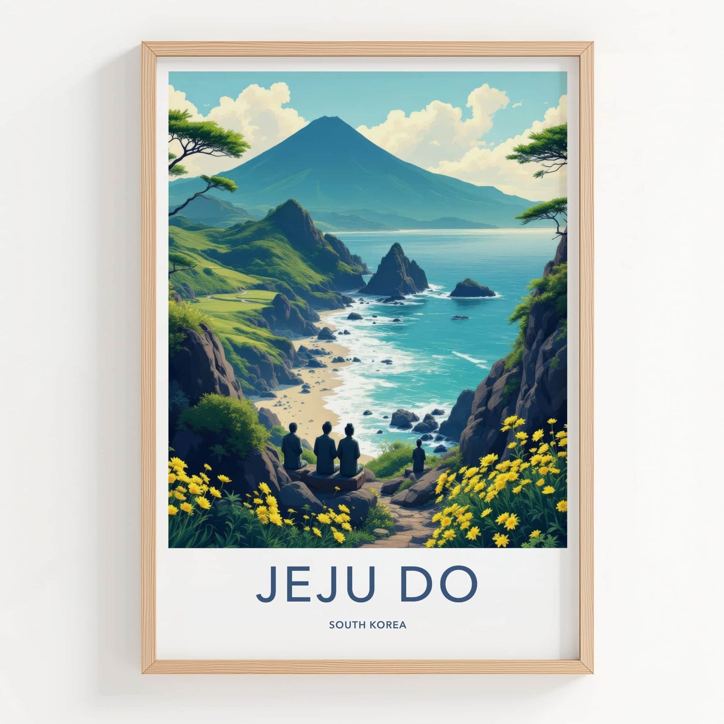 Jeju Do Poster - South Korea Travel Print - Island Ocean Vista Home Decor