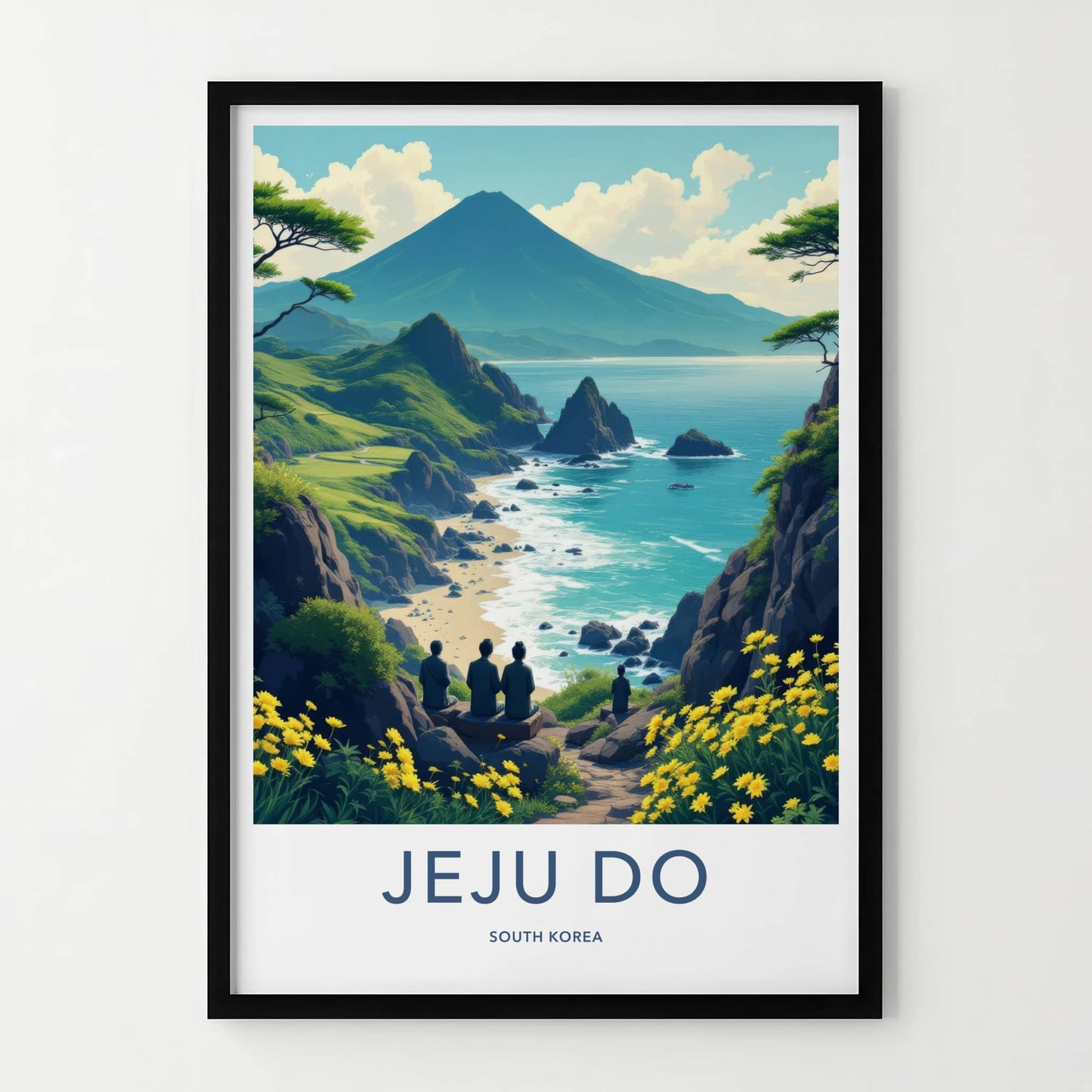 Jeju Do Poster - South Korea Travel Print - Island Ocean Vista Home Decor