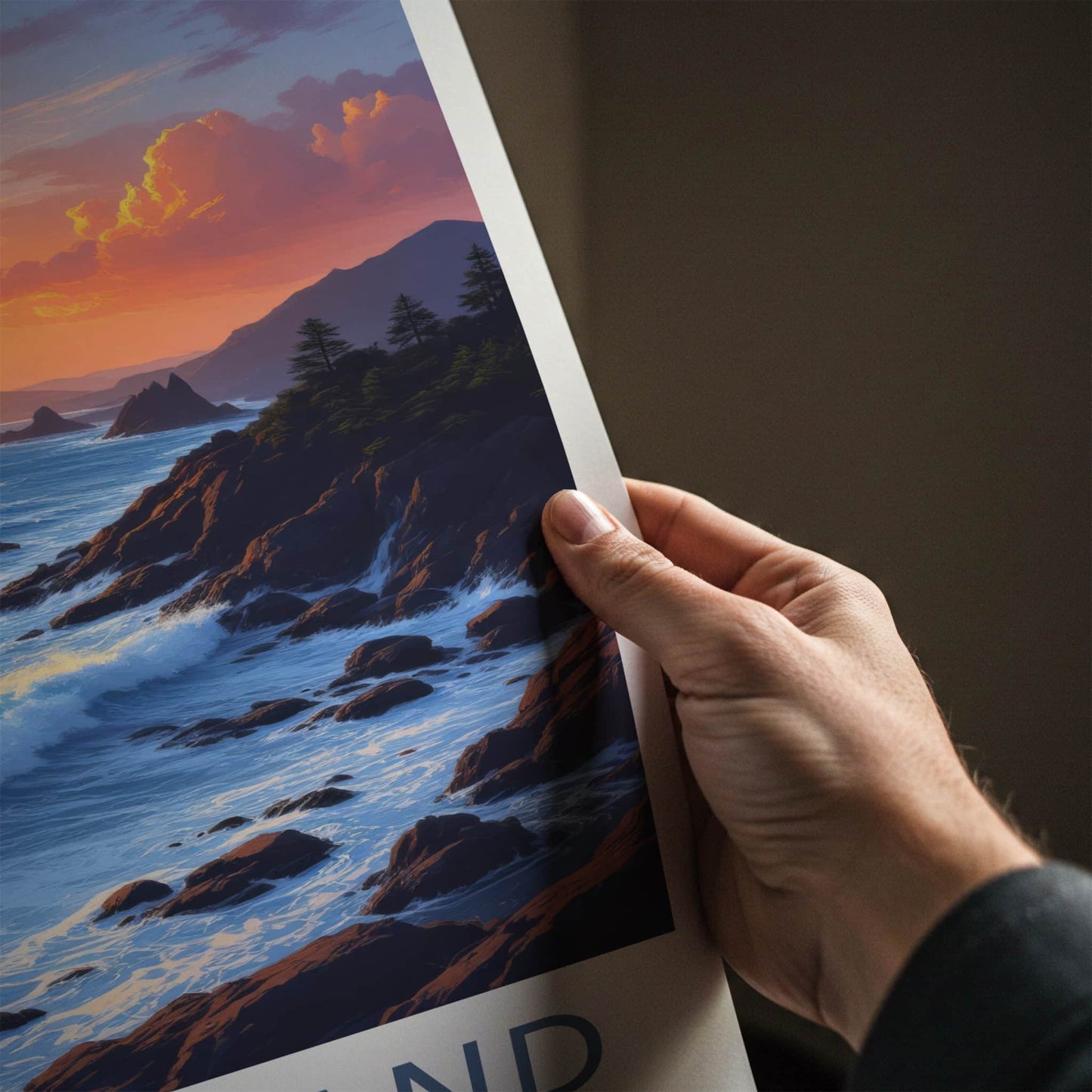 Jeju Island Poster - South Korea Travel Art - Vibrant Ocean Sunset Home Decor