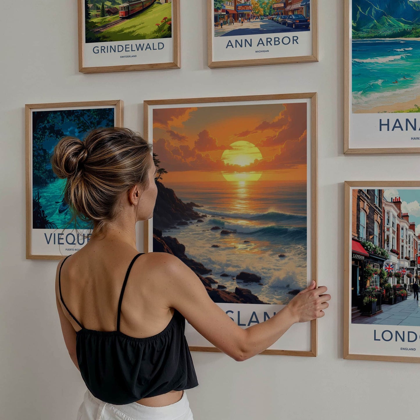 Jeju Island Poster - South Korea Travel Art - Vibrant Sunset Ocean Home Decor