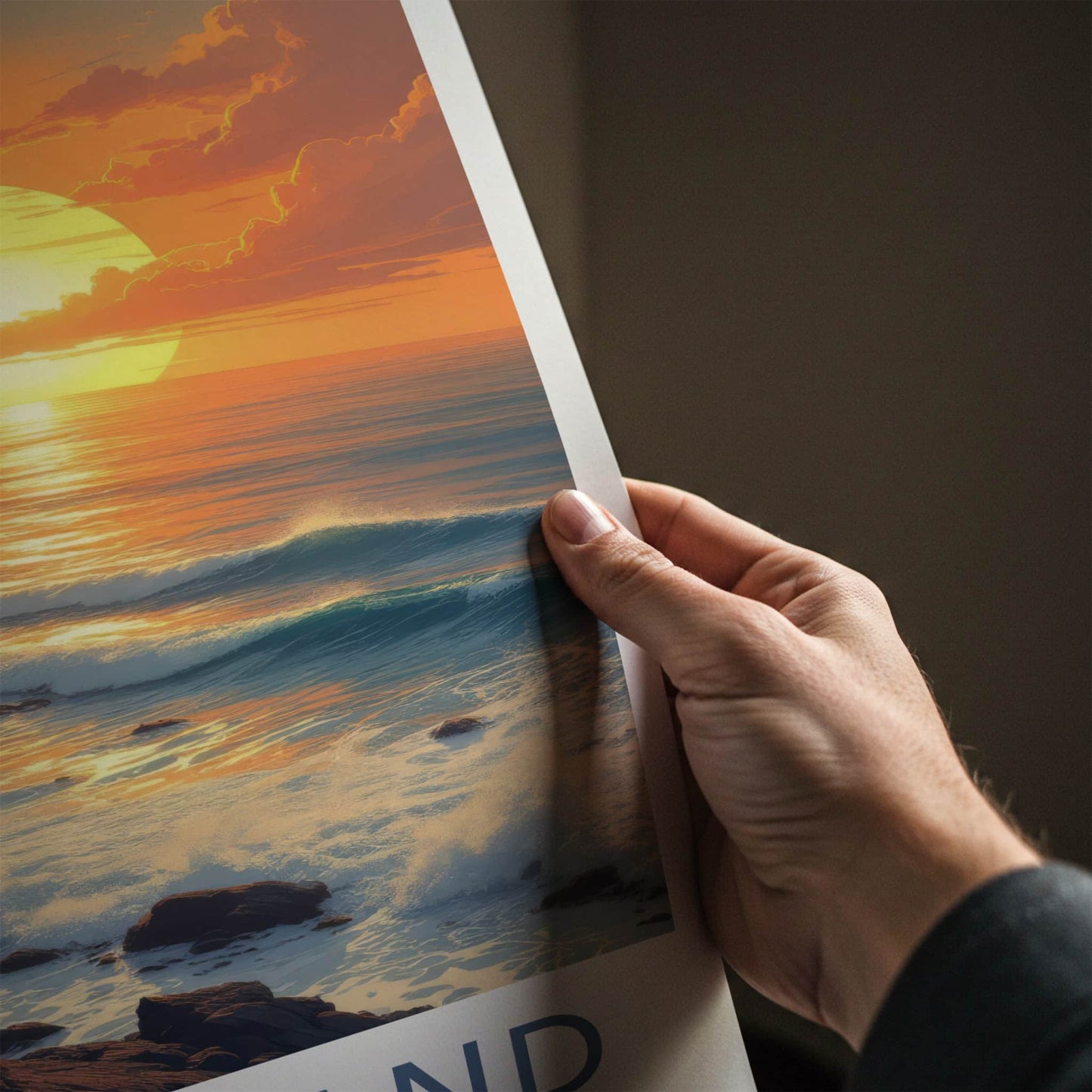 Jeju Island Poster - South Korea Travel Art - Vibrant Sunset Ocean Home Decor