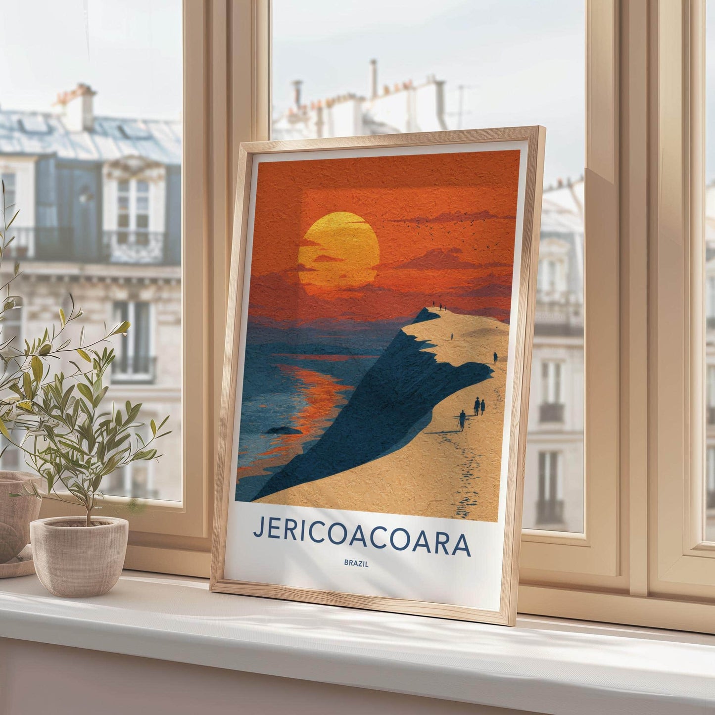 Jericoacoara Poster - Brazil Framed Print - Dune Sunset Ocean Lounge Decor
