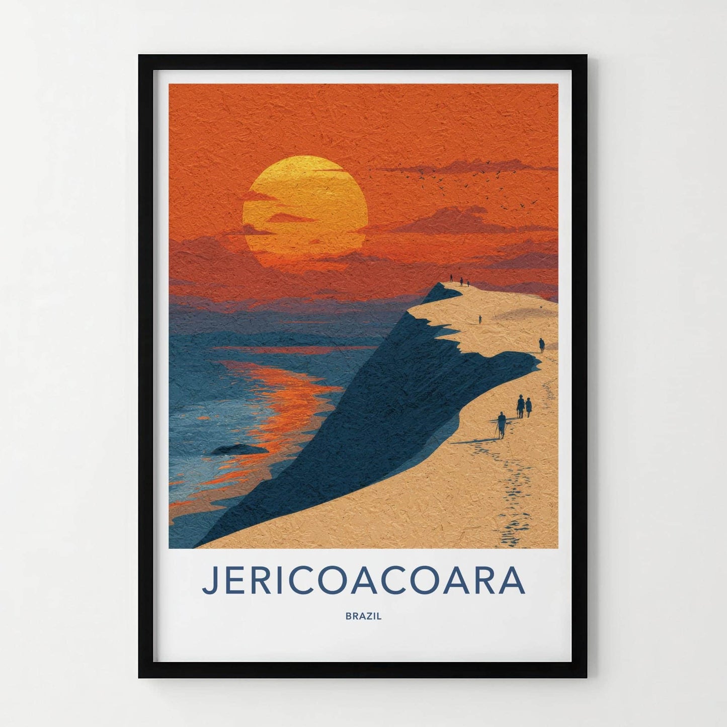 Jericoacoara Poster - Brazil Framed Print - Dune Sunset Ocean Lounge Decor