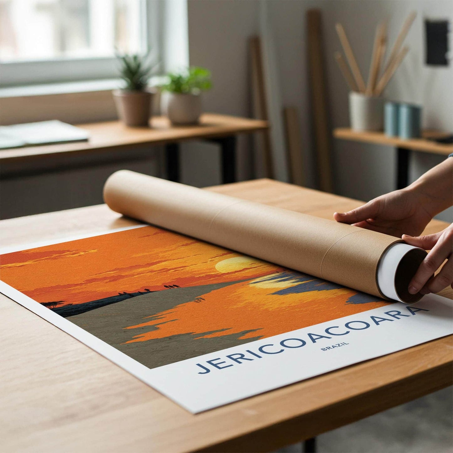 Jericoacoara Poster - Brazil Travel Art - Golden Beach Sunset Home Decor