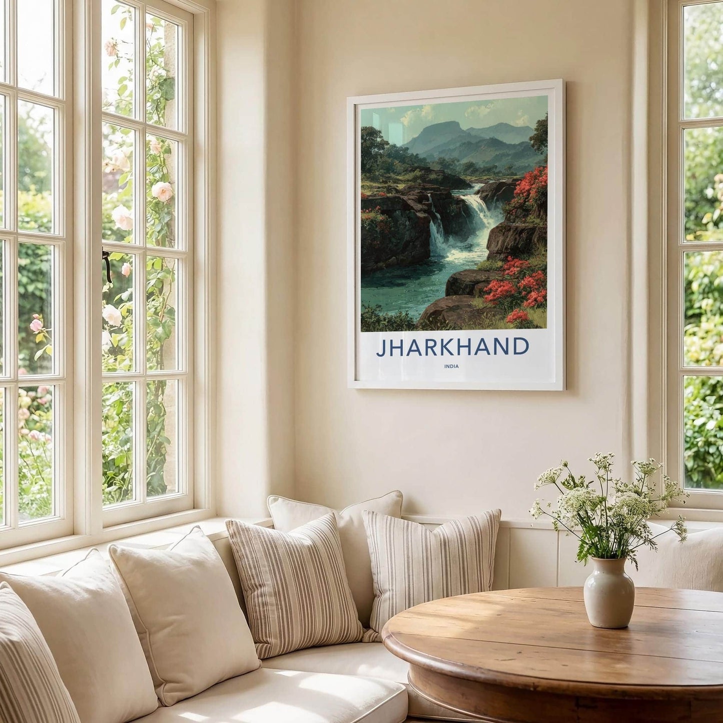 Jharkhand Poster - India Travel Art - Jharkhand Green Falls Home Decor