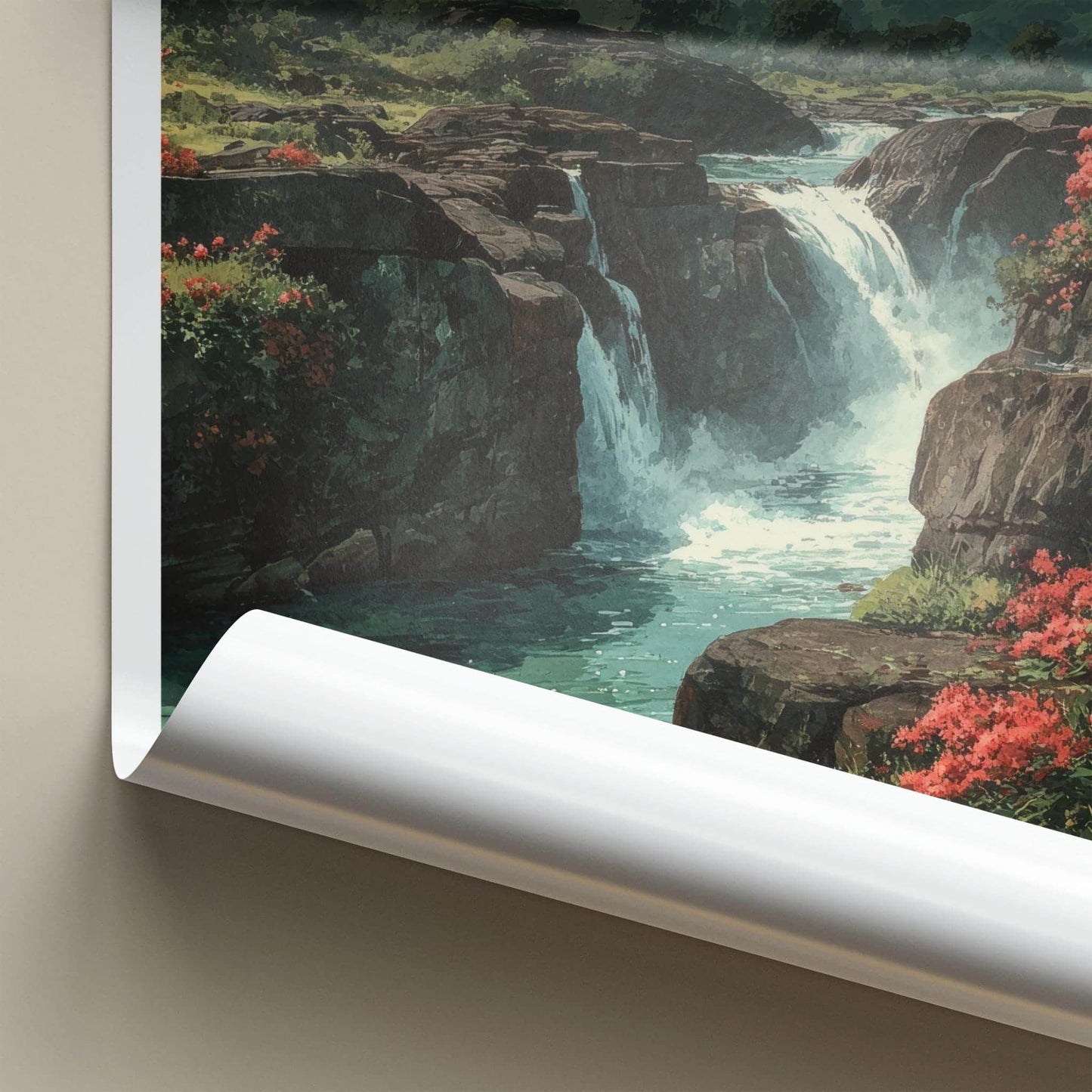 Jharkhand Poster - India Travel Art - Jharkhand Green Falls Home Decor