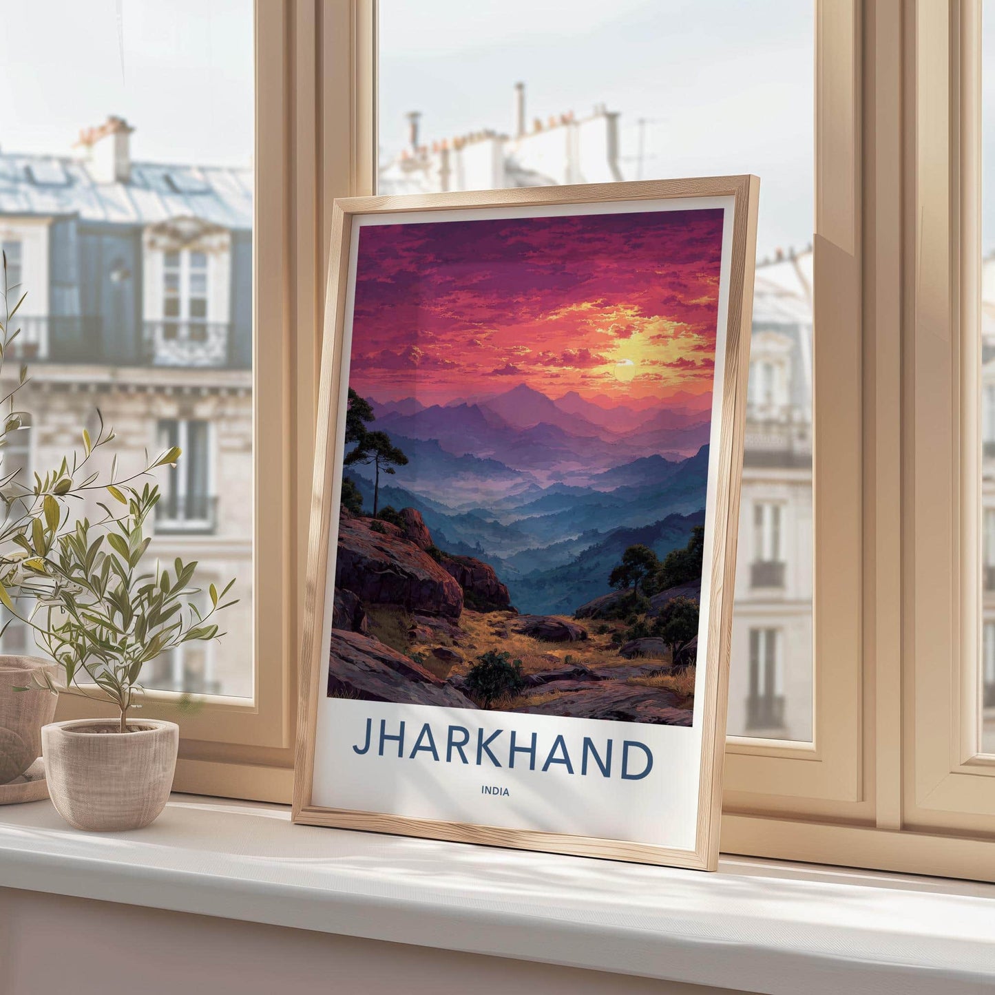 Jharkhand Poster - India Travel Art - Jharkhand Misty Peaks Wall Decor