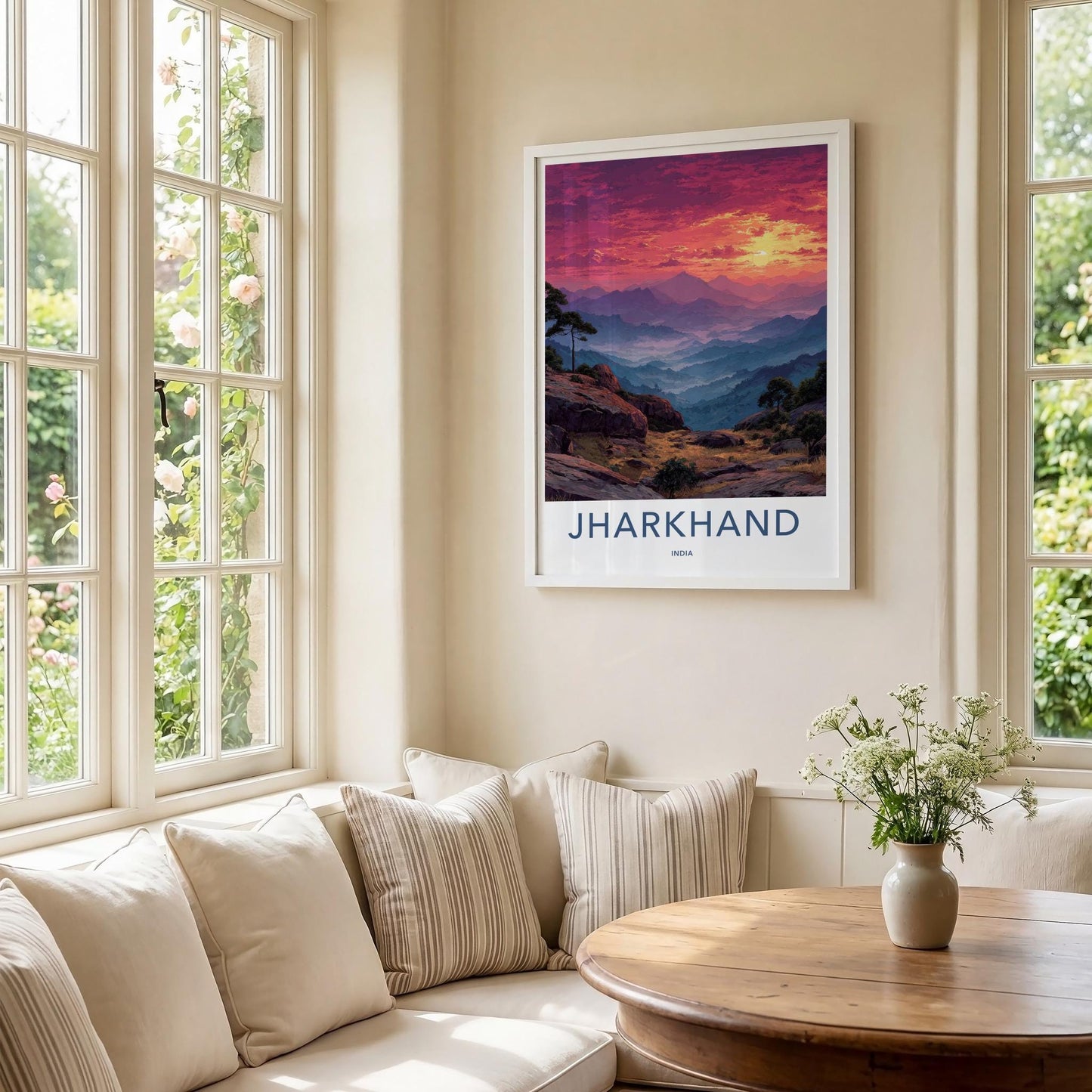 Jharkhand Poster - India Travel Art - Jharkhand Misty Peaks Wall Decor