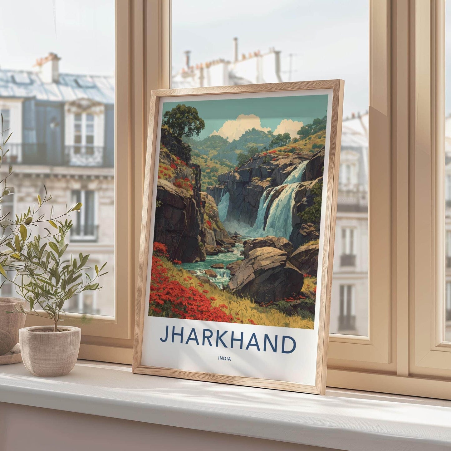 Jharkhand Poster - India Wall Art - Jharkhand Beautiful River Falls Gift