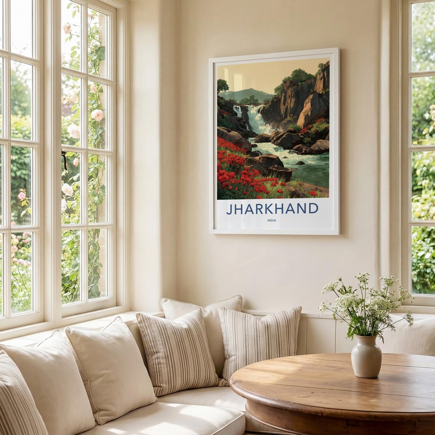 Jharkhand Poster - India Wall Art - Jharkhand Water Red Blooms Gift