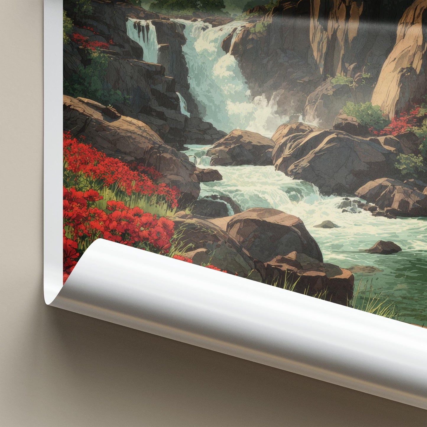 Jharkhand Poster - India Wall Art - Jharkhand Water Red Blooms Gift