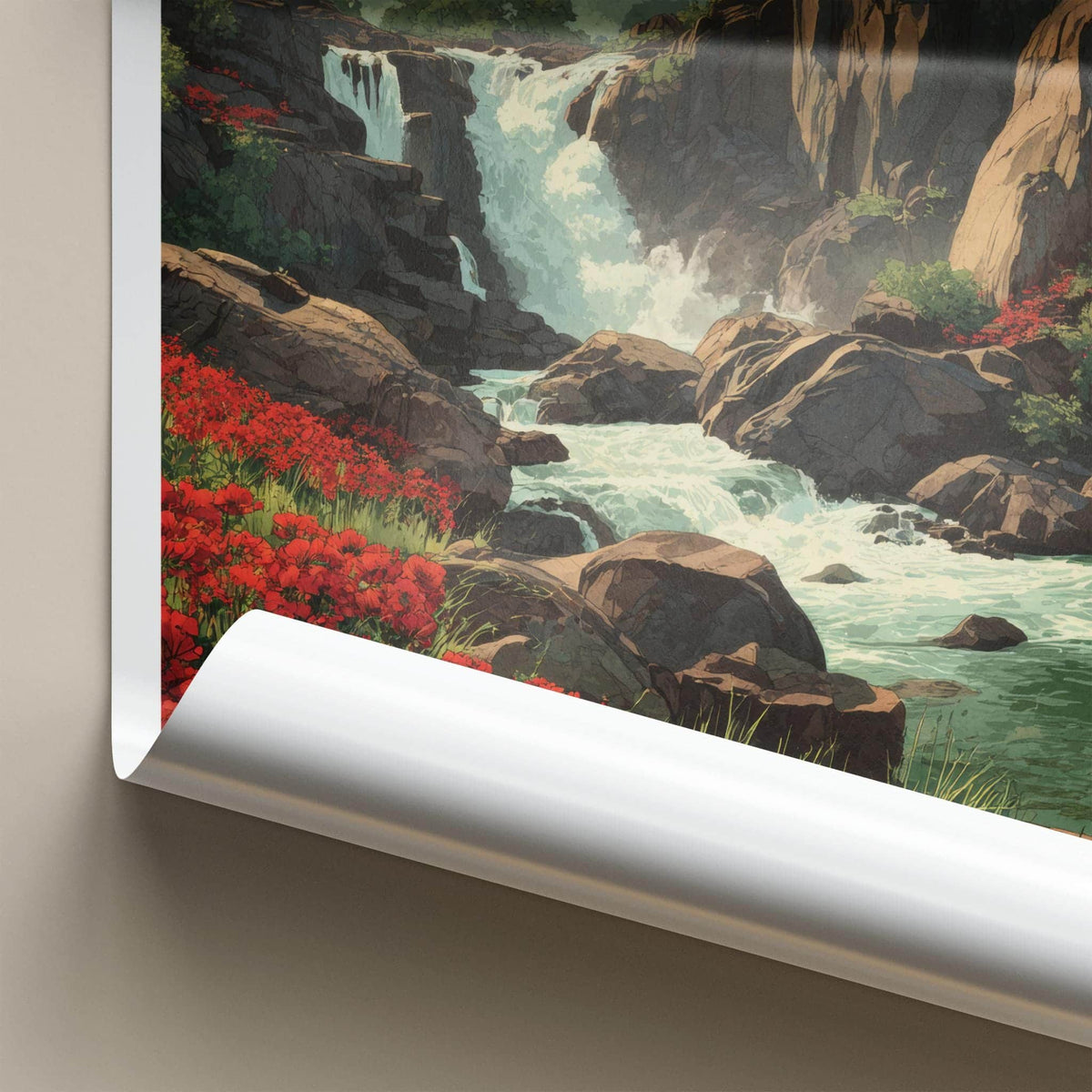 Jharkhand Poster - India Wall Art - Jharkhand Water Red Blooms Gift