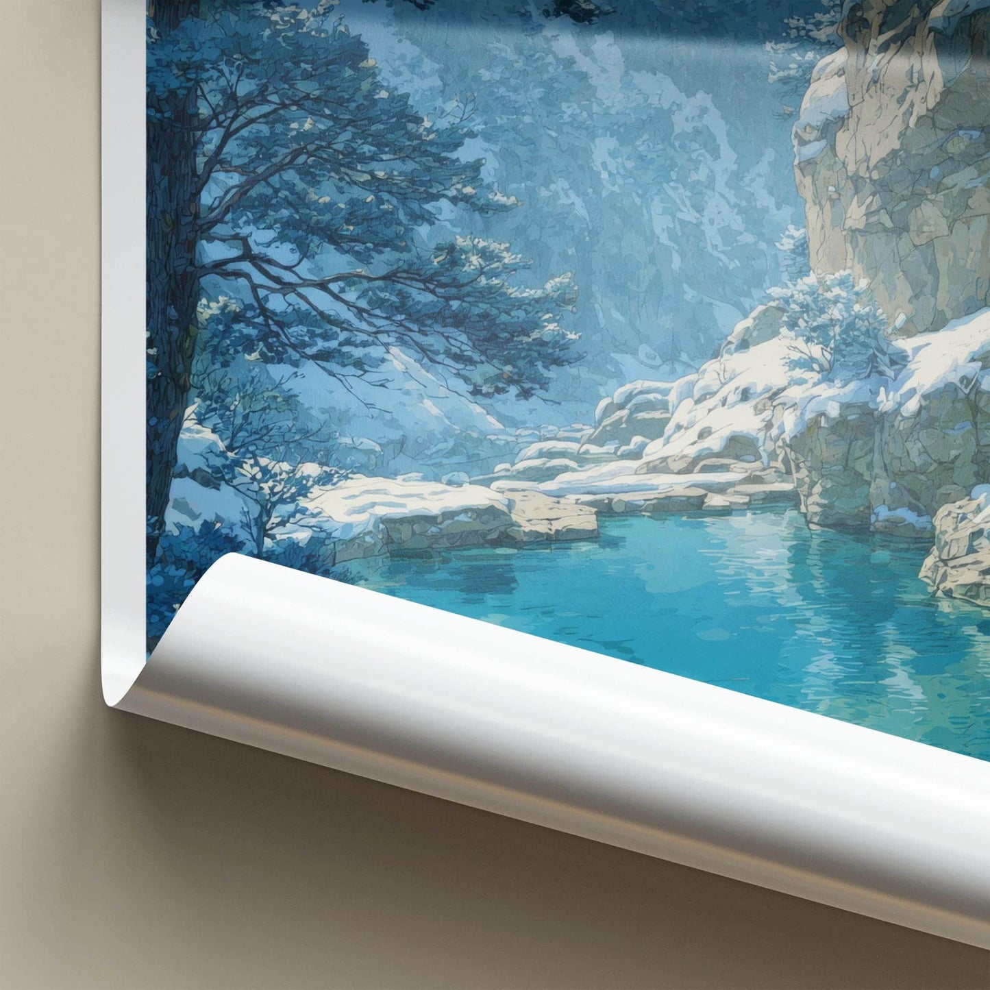 Jigokudani Poster - Japan Travel Art - Snow Monkeys Spring Wall Decor