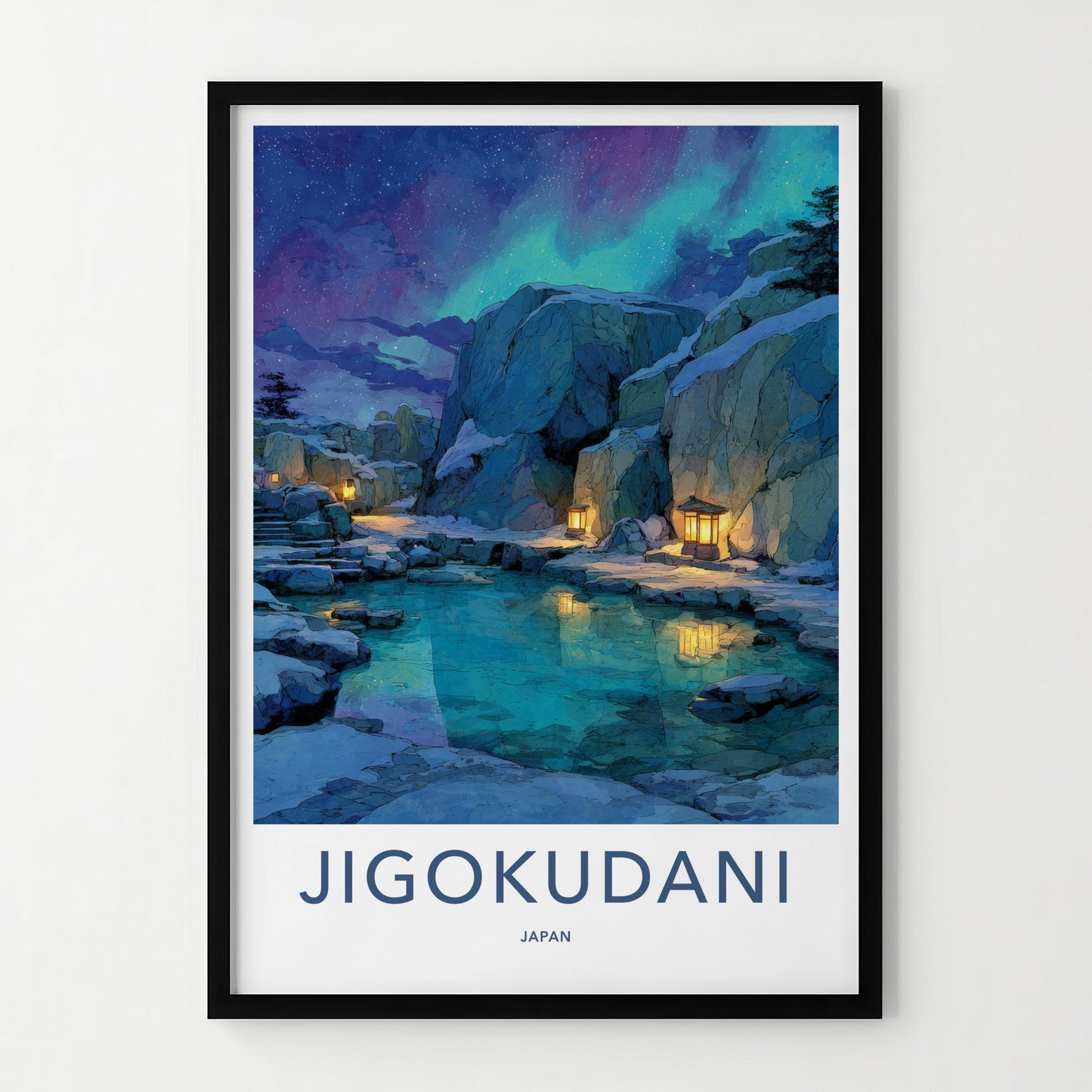 Jigokudani Poster - Japan Wall Art - Northern Lights Spring Home Decor