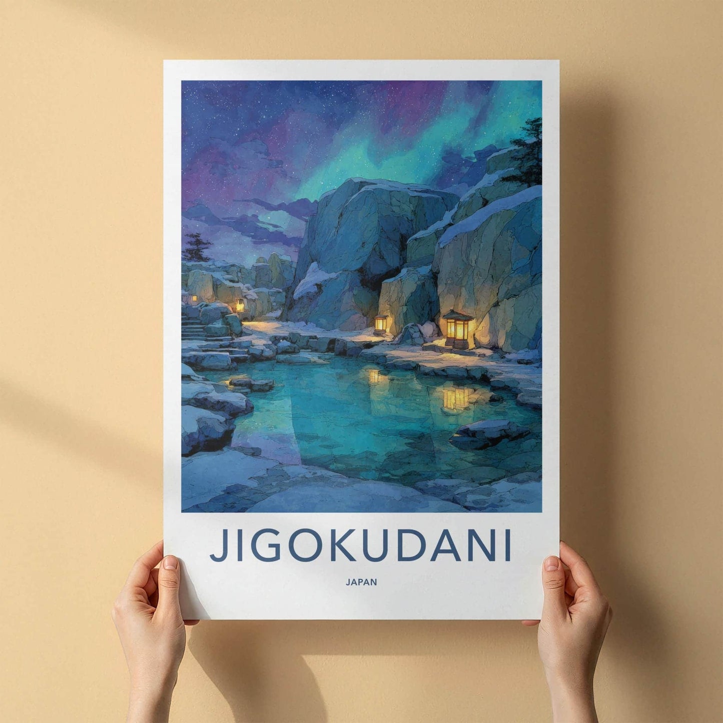 Jigokudani Poster - Japan Wall Art - Northern Lights Spring Home Decor