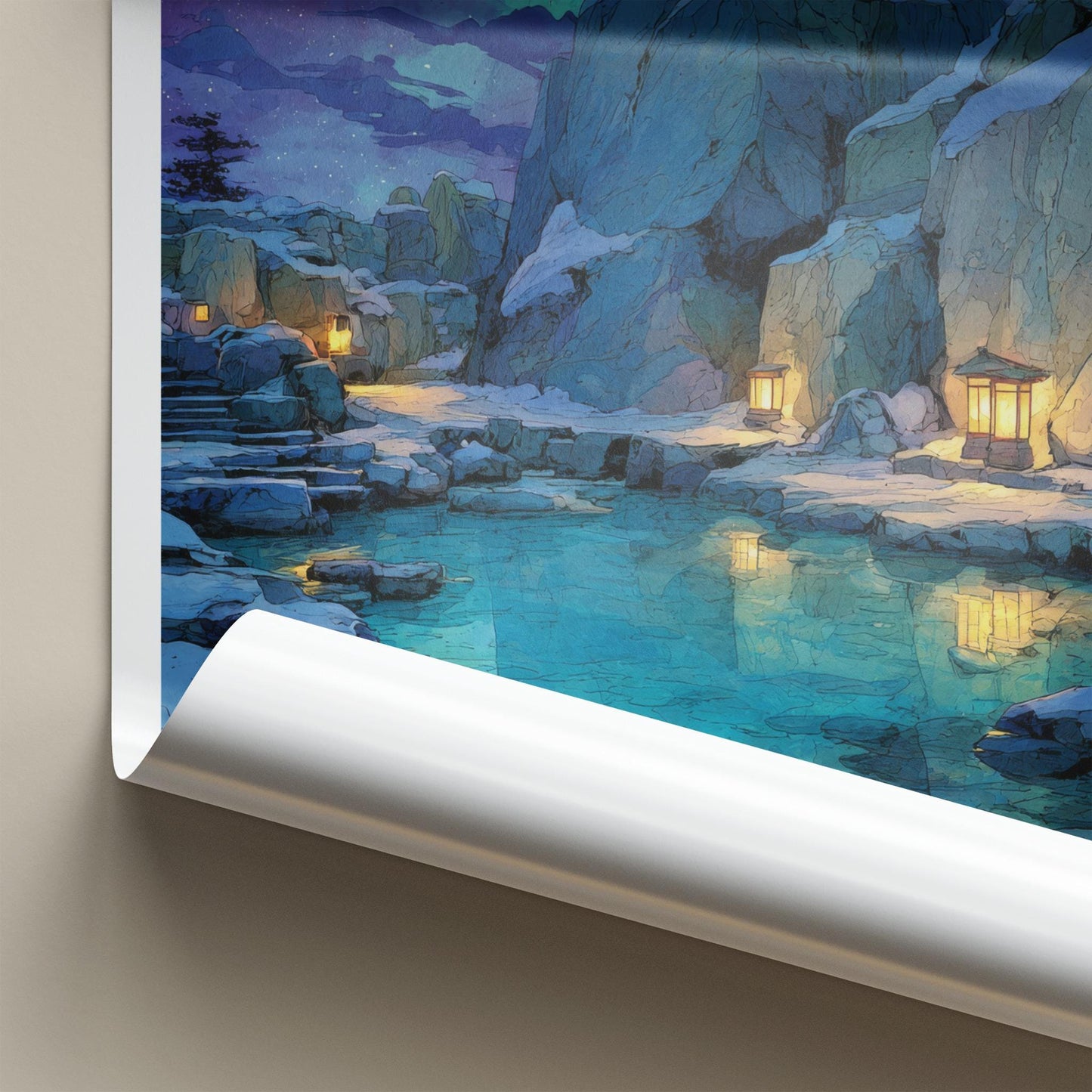 Jigokudani Poster - Japan Wall Art - Northern Lights Spring Home Decor