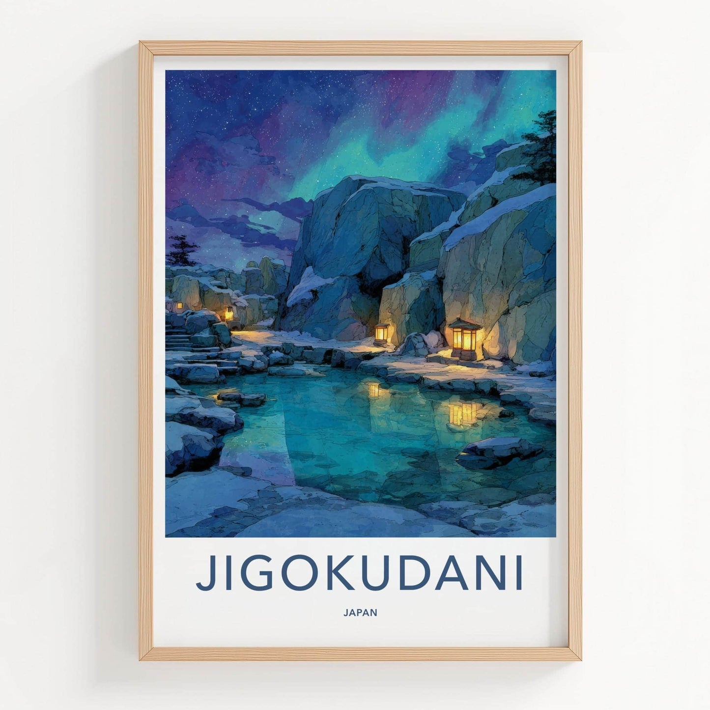 Jigokudani Poster - Japan Wall Art - Northern Lights Spring Home Decor