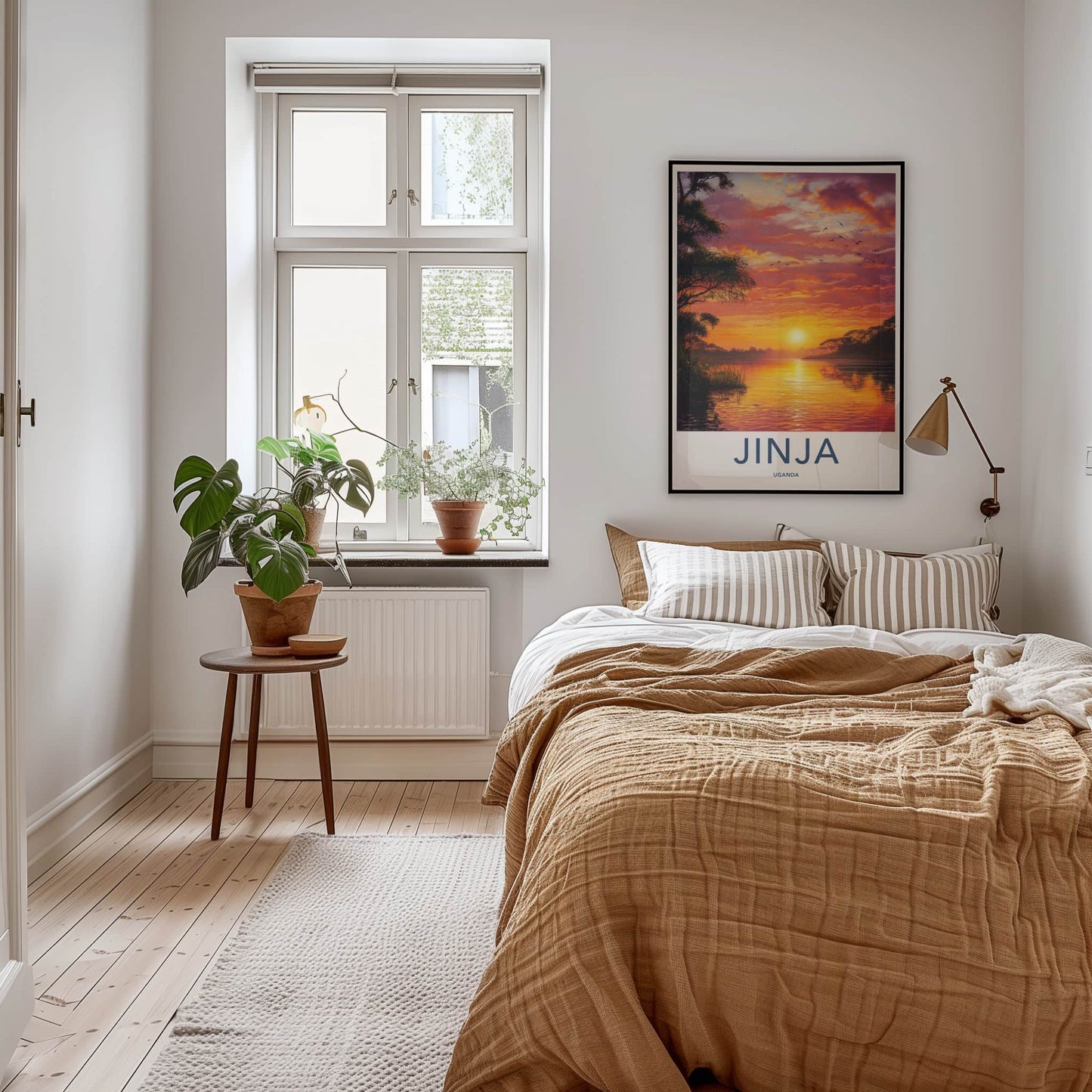 Jinja Poster - Uganda Travel Art - Glowing River Sunset Home Decor