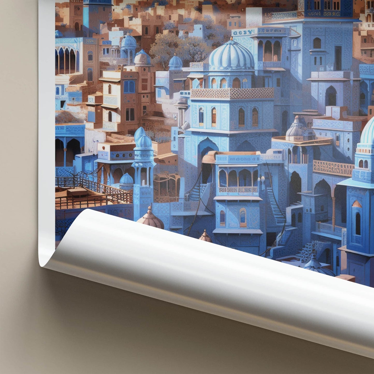 Jodhpur Poster - India Travel Art - Rajasthan Blue City Domes Home Decor