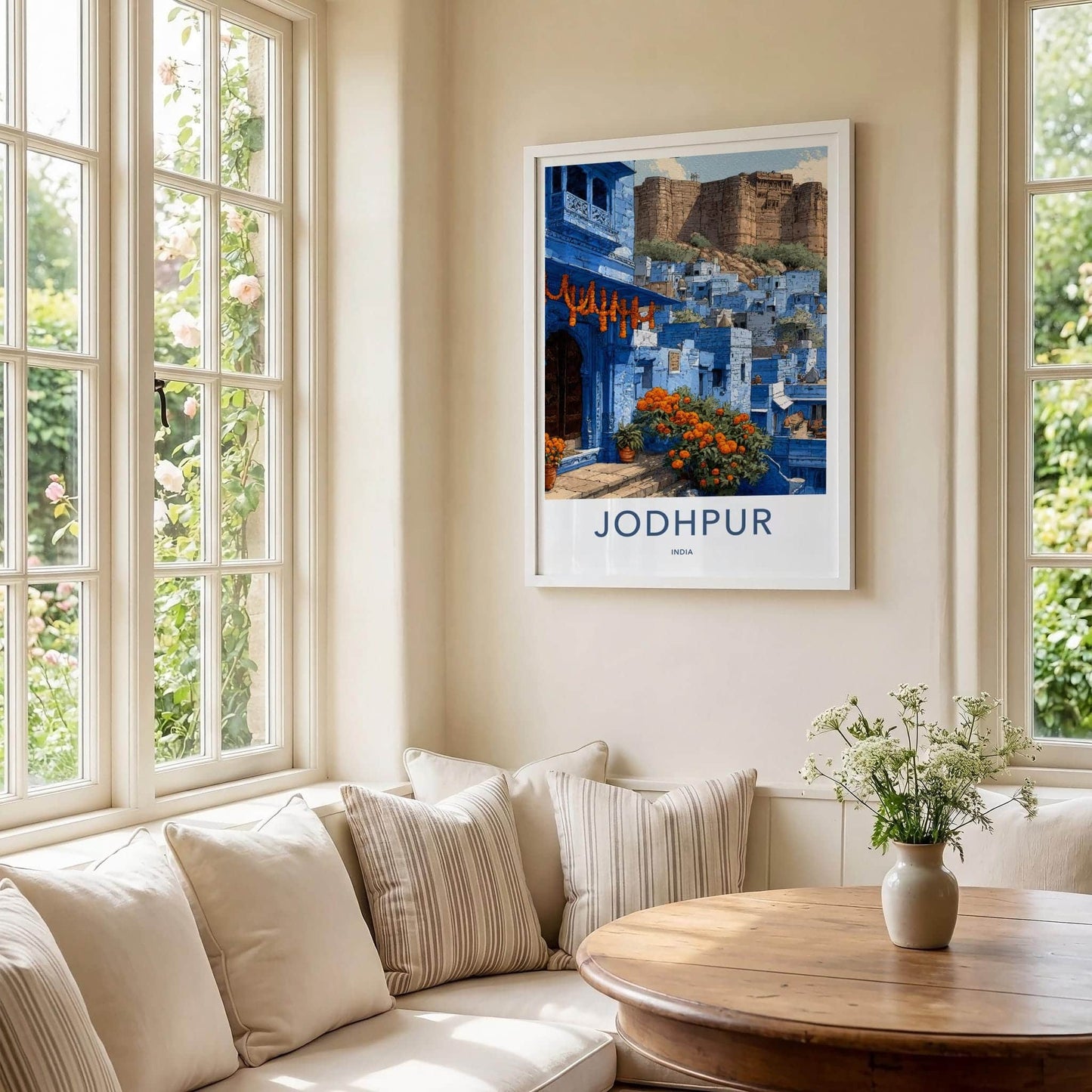 Jodhpur Poster - India Travel Art - Rajasthan Blue City Fort Home Decor