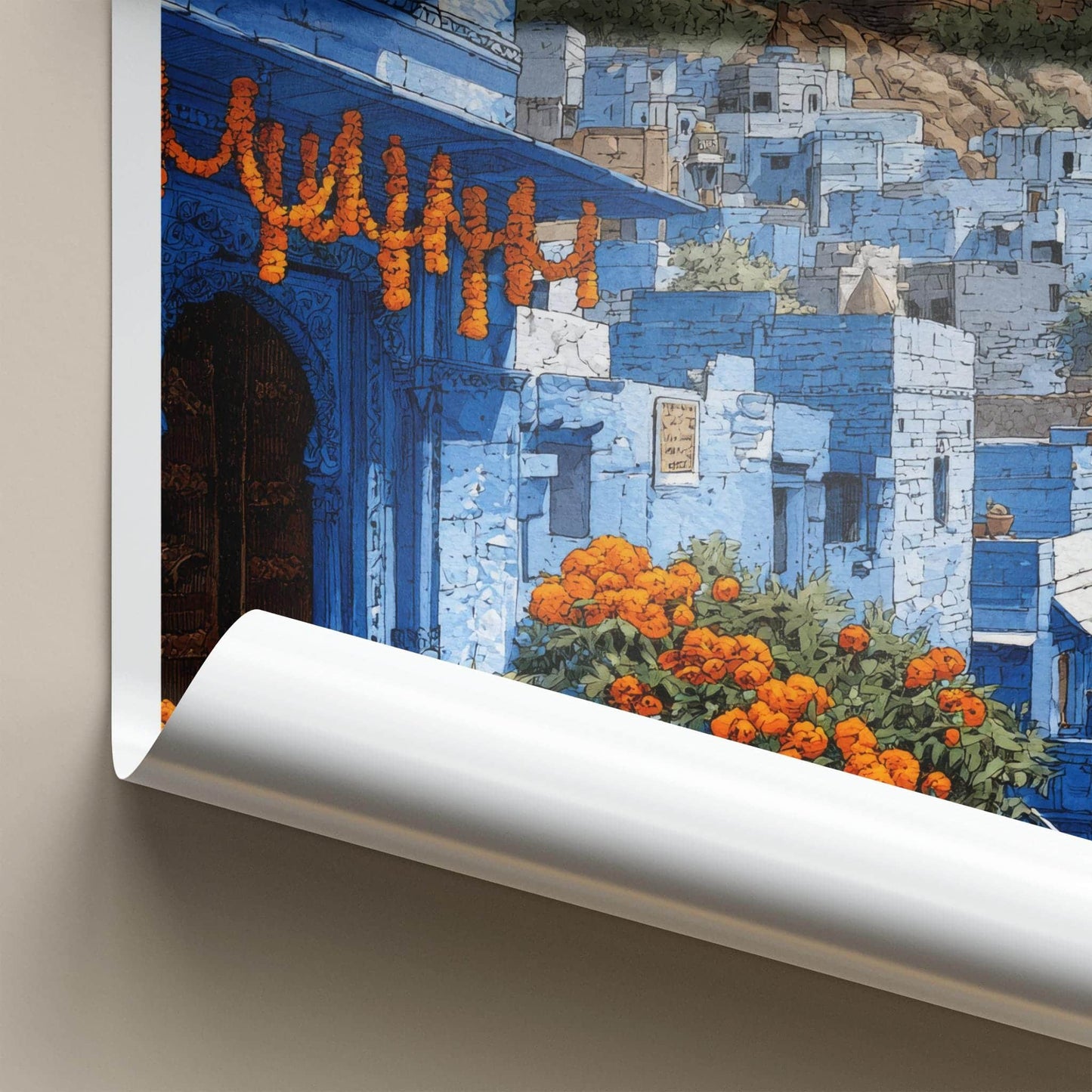 Jodhpur Poster - India Travel Art - Rajasthan Blue City Fort Home Decor
