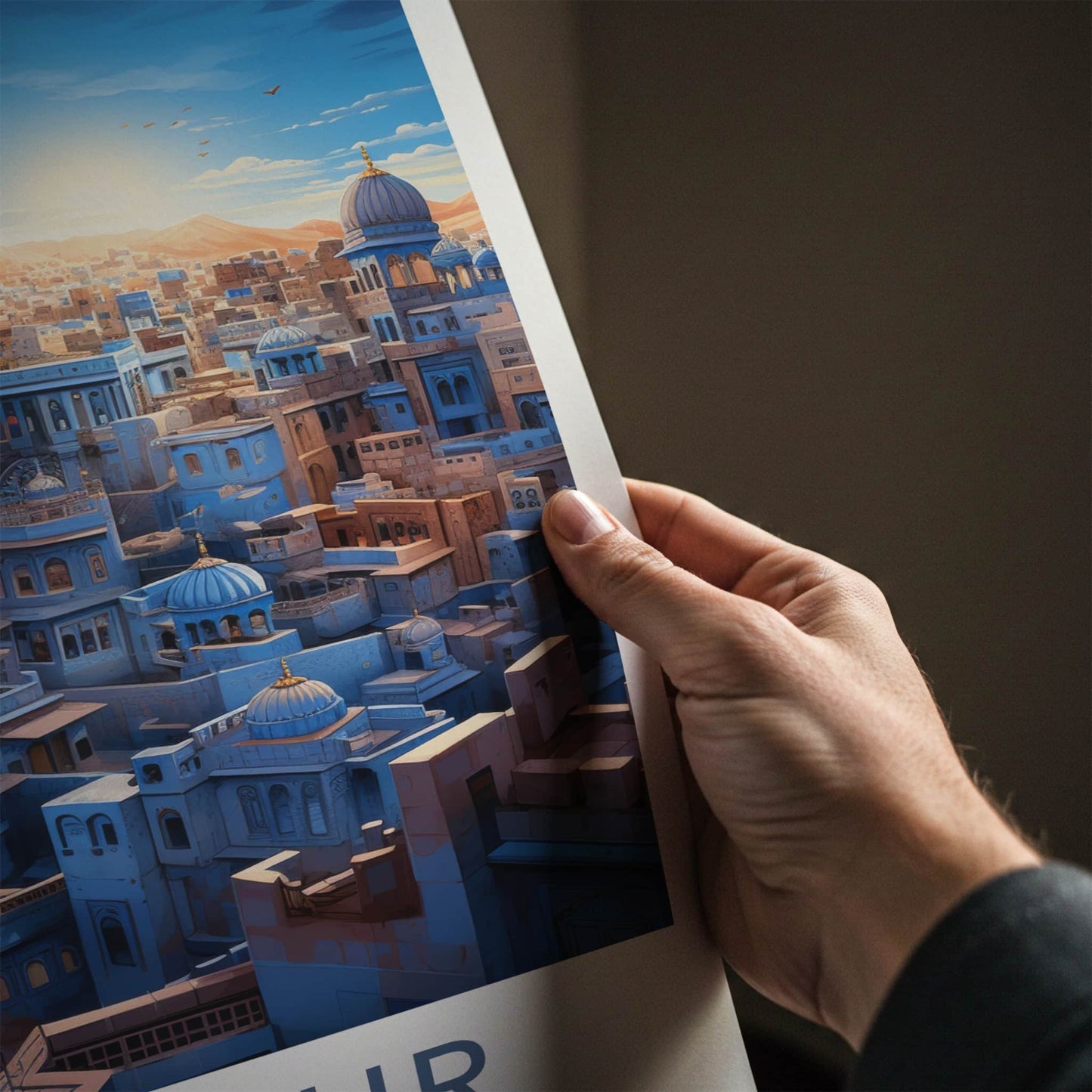 Jodhpur Poster - India Travel Art - Rajasthan Historic Blue City Home Decor